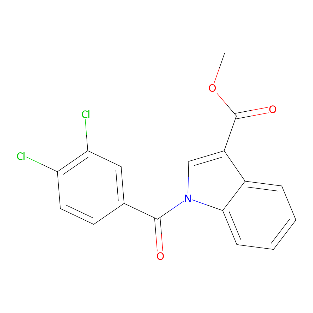 Methyl 1-(3,4-dichlorobenzoyl)-1H-indole-3-carboxylate molecular structure, CAS 426252-38-2