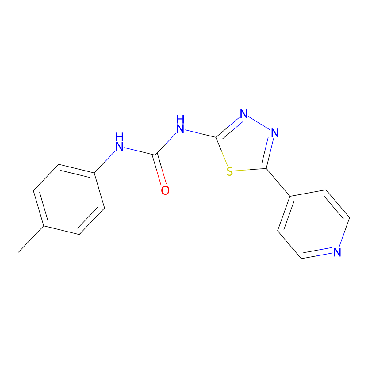 1-(4-Methylphenyl)-3-(5-pyridin-4-yl-1,3,4-thiadiazol-2-yl)urea molecular structure, CAS 426252-47-3