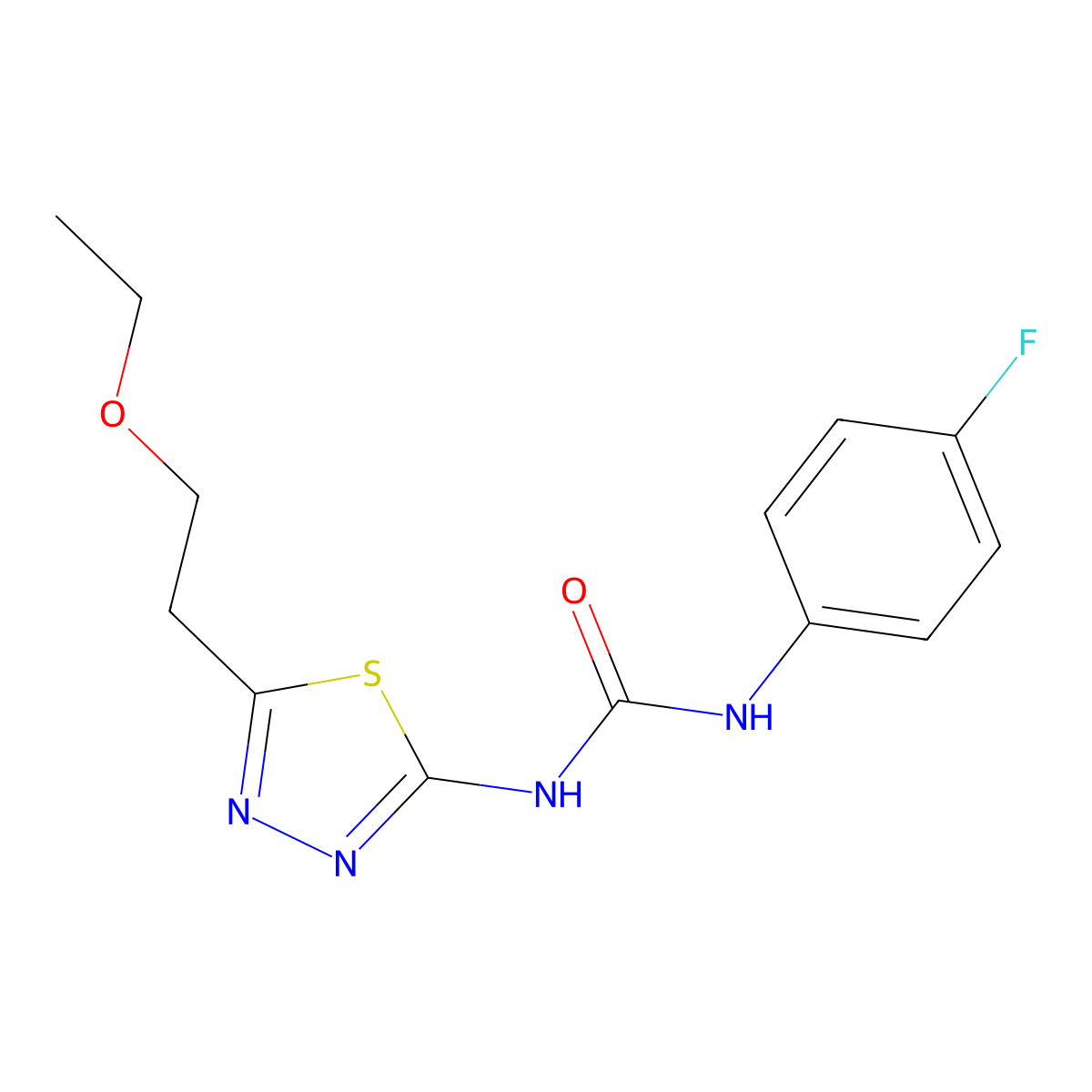 1-[5-(2-Ethoxyethyl)-1,3,4-thiadiazol-2-yl]-3-(4-fluorophenyl)urea molecular structure, CAS 426252-65-5