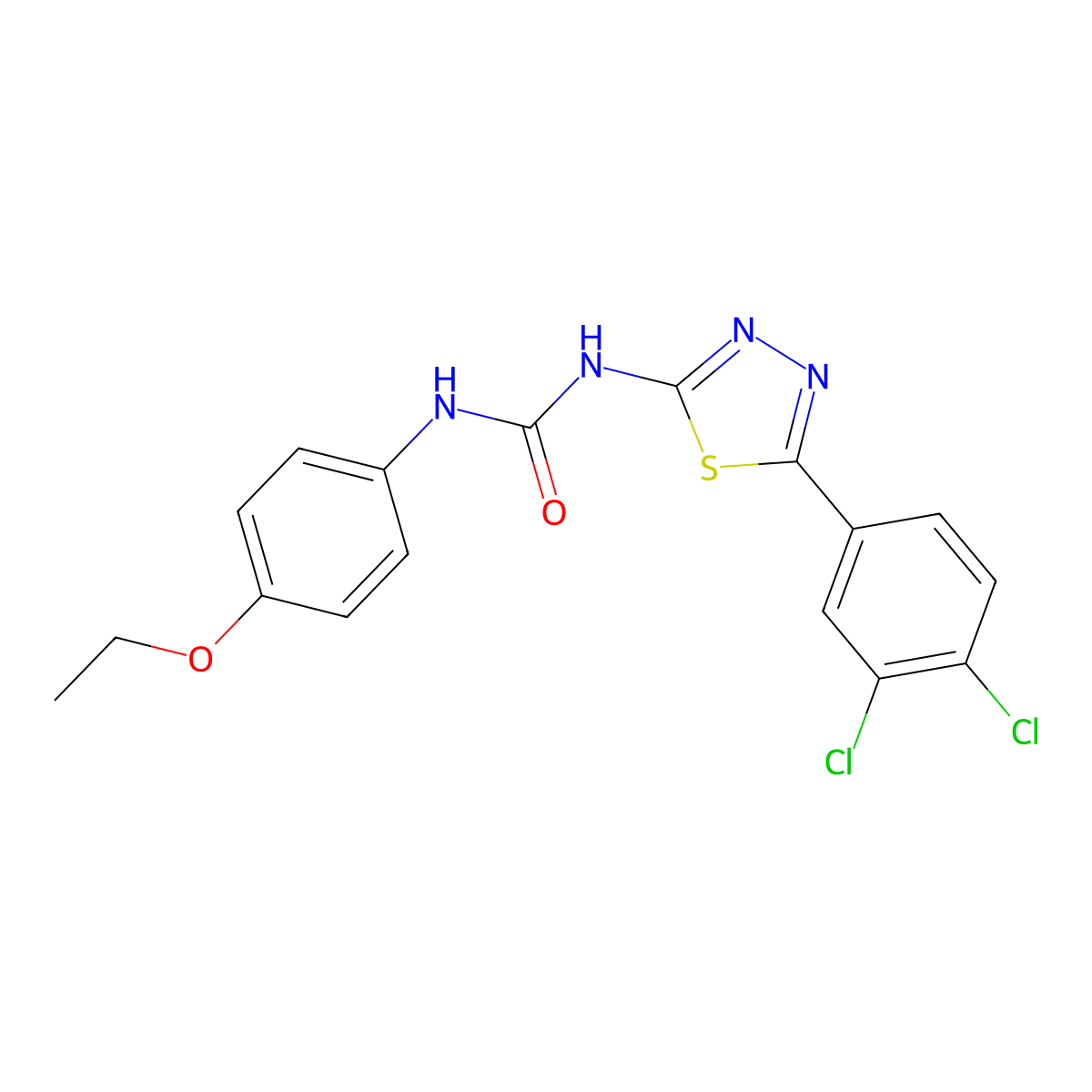 1-[5-(3,4-Dichlorophenyl)-1,3,4-thiadiazol-2-yl]-3-(4-ethoxyphenyl)urea molecular structure, CAS 426252-72-4