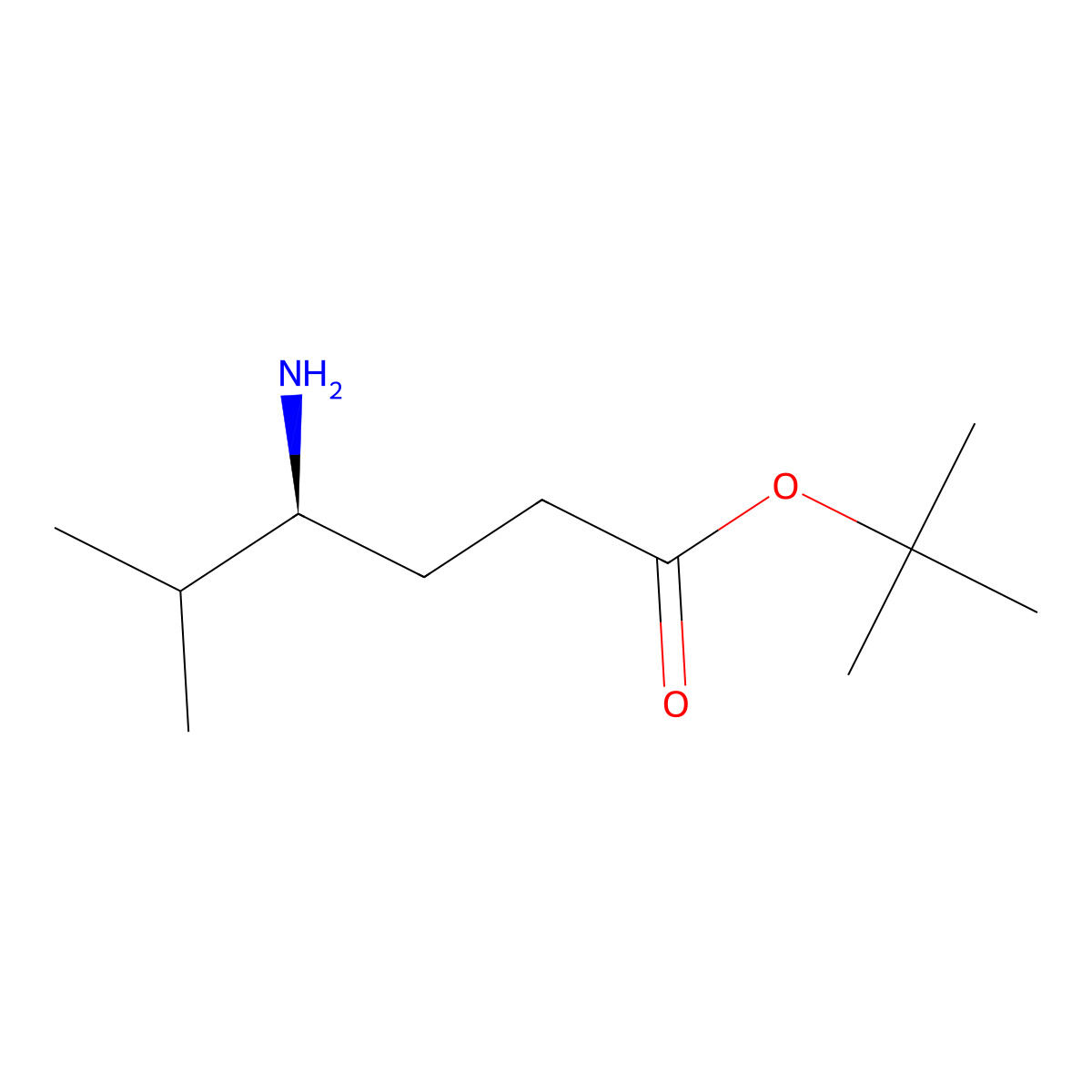 (S)-4-Amino-5-methyl-hexanoic acid tert-butyl ester molecular structure, CAS 426254-51-5
