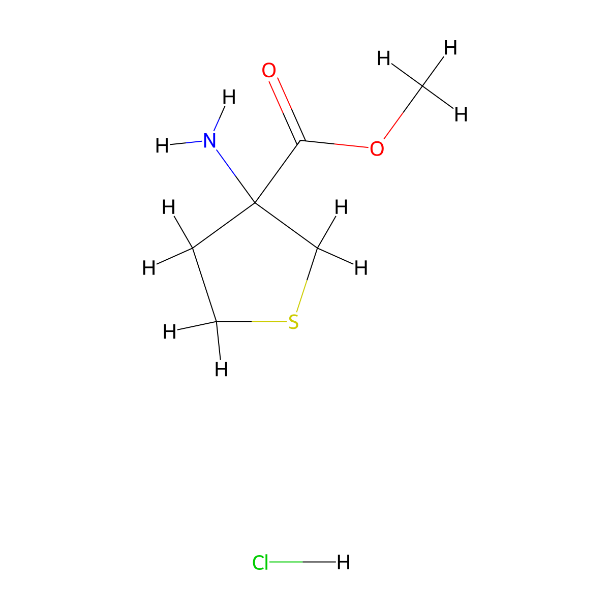 Methyl3-aminothiolane-3-carboxylatehydrochloride molecular structure, CAS 426258-53-9