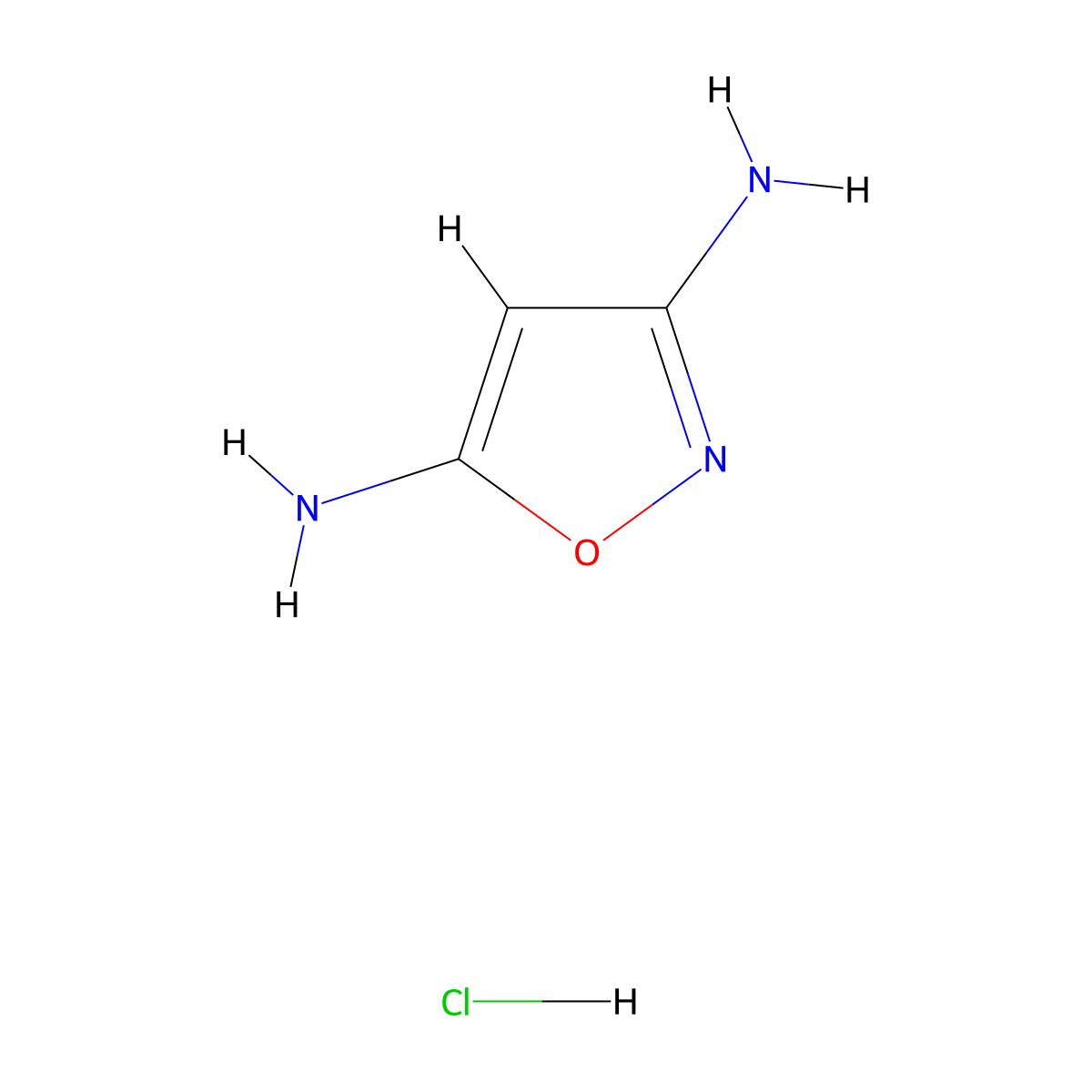 1,2-Oxazole-3,5-diamine hydrochloride molecular structure, CAS 4264-07-7