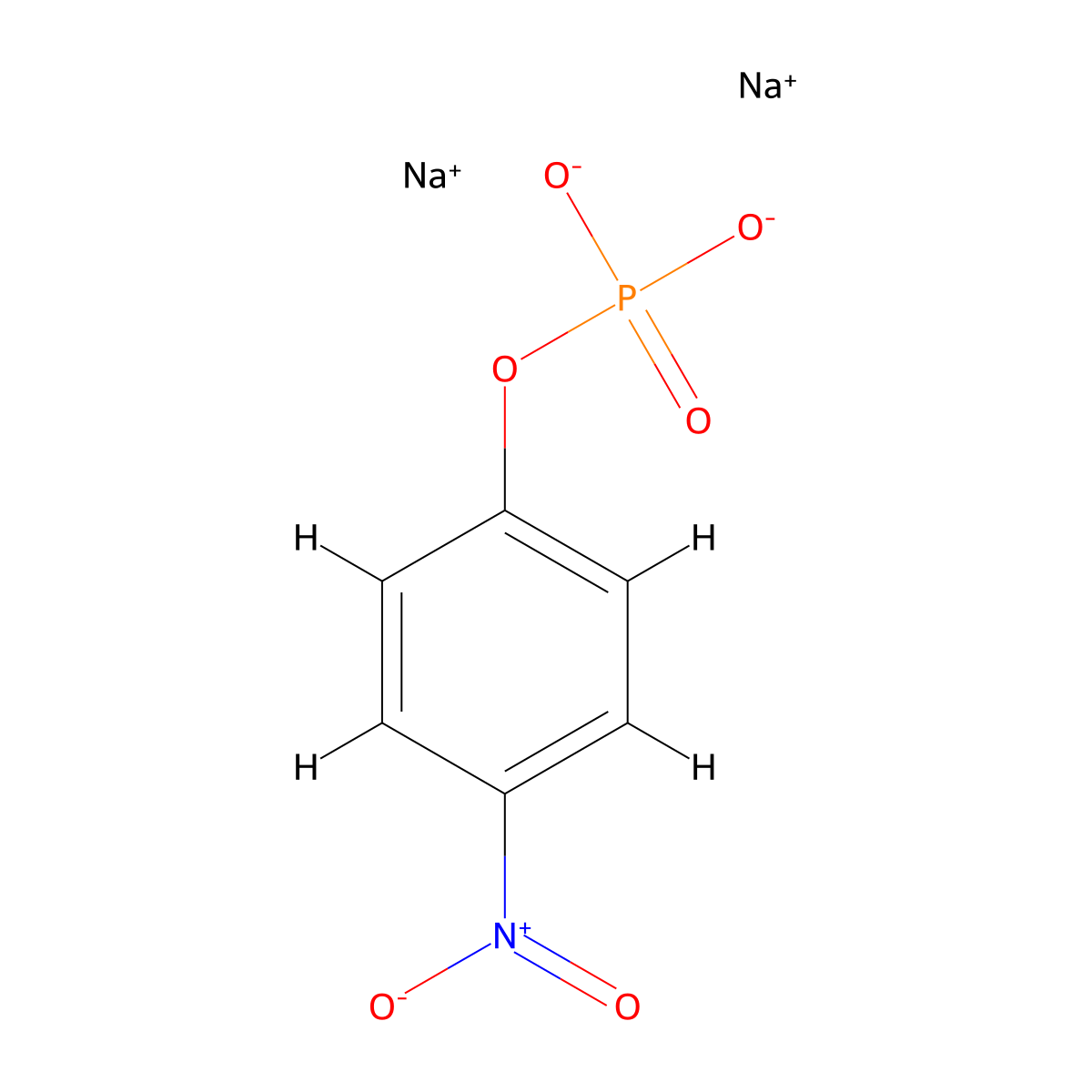 Disodium 4-nitrophenyl phosphate molecular structure, CAS 4264-83-9