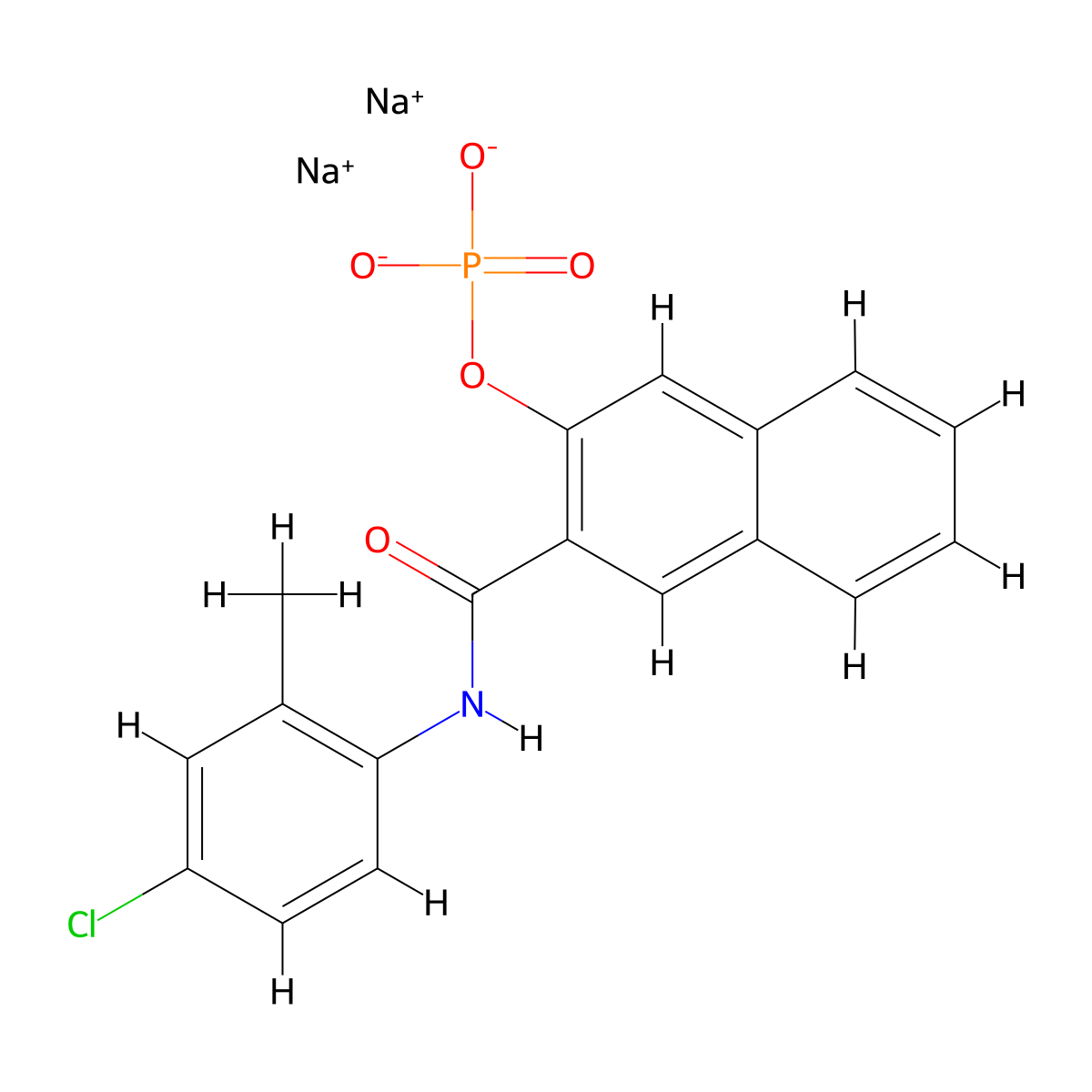 Naphthol AS-TR phosphate disodium salt molecular structure, CAS 4264-93-1