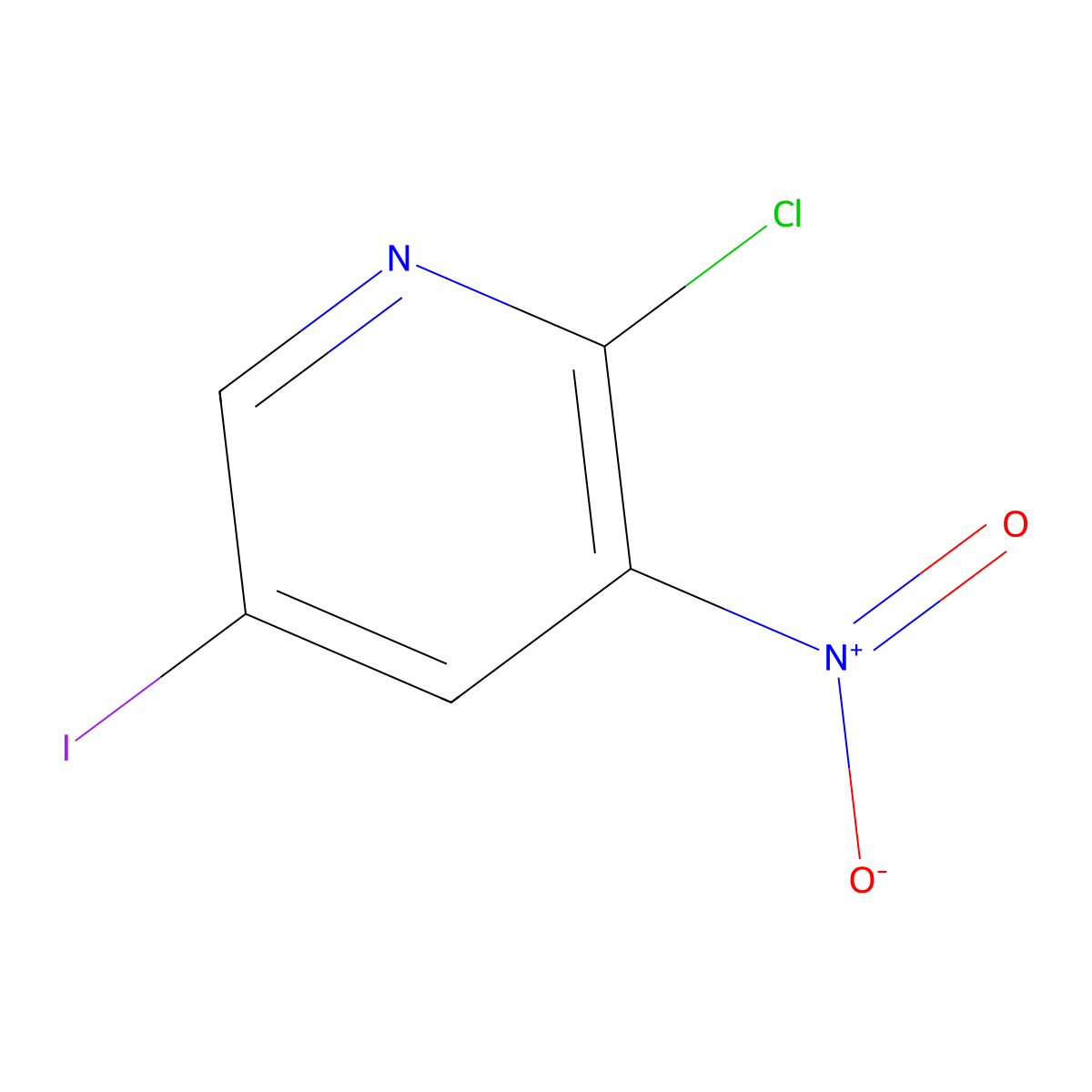 2-Chloro-5-iodo-3-nitropyridine molecular structure, CAS 426463-05-0