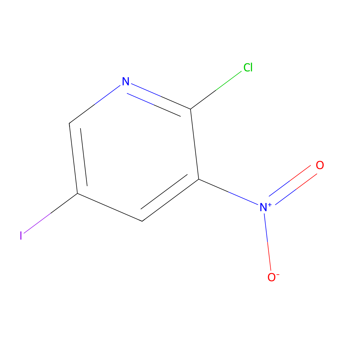 2-Chloro-5-iodo-3-nitropyridine molecular structure, CAS 426463-05-0