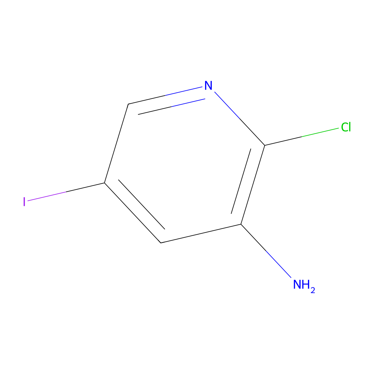 2-Chloro-5-iodopyridin-3-amine molecular structure, CAS 426463-09-4