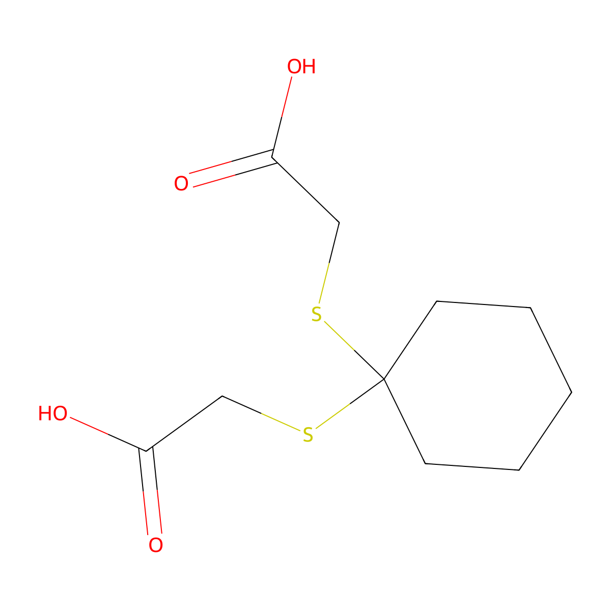2-({1-[(Carboxymethyl)thio]cyclohexyl}thio)acetic acid molecular structure, CAS 4265-54-7