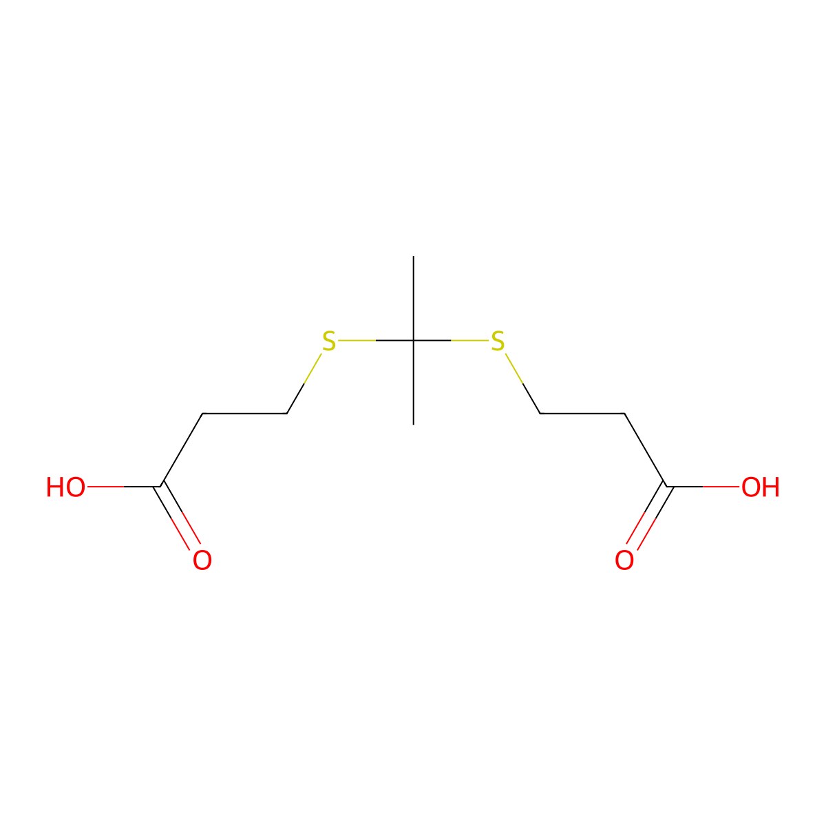 3-[2-(2-carboxyethylsulfanyl)propan-2-ylsulfanyl]propanoic Acid molecular structure, CAS 4265-59-2