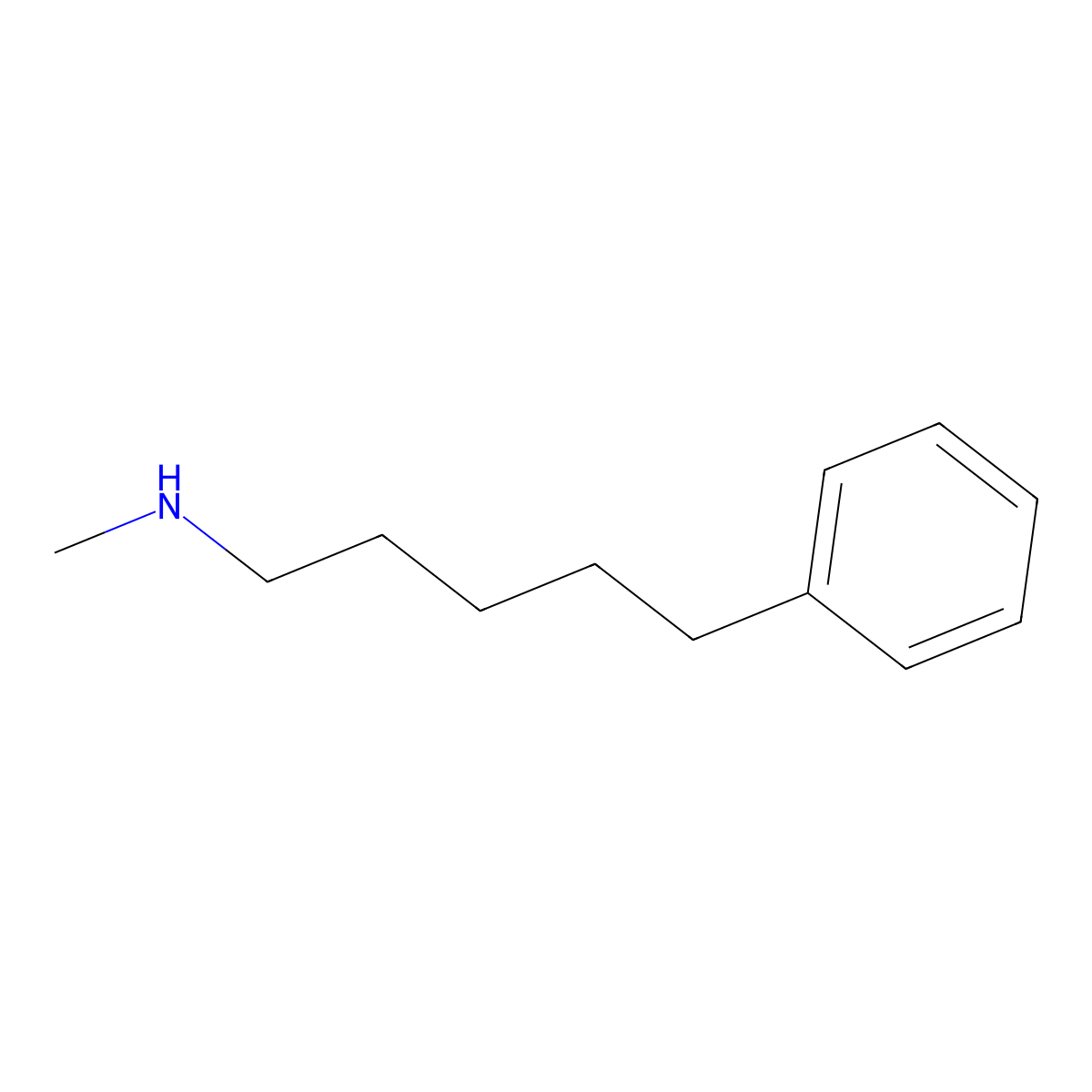 N-methyl-5-phenylpentan-1-amine molecular structure, CAS 4266-02-8