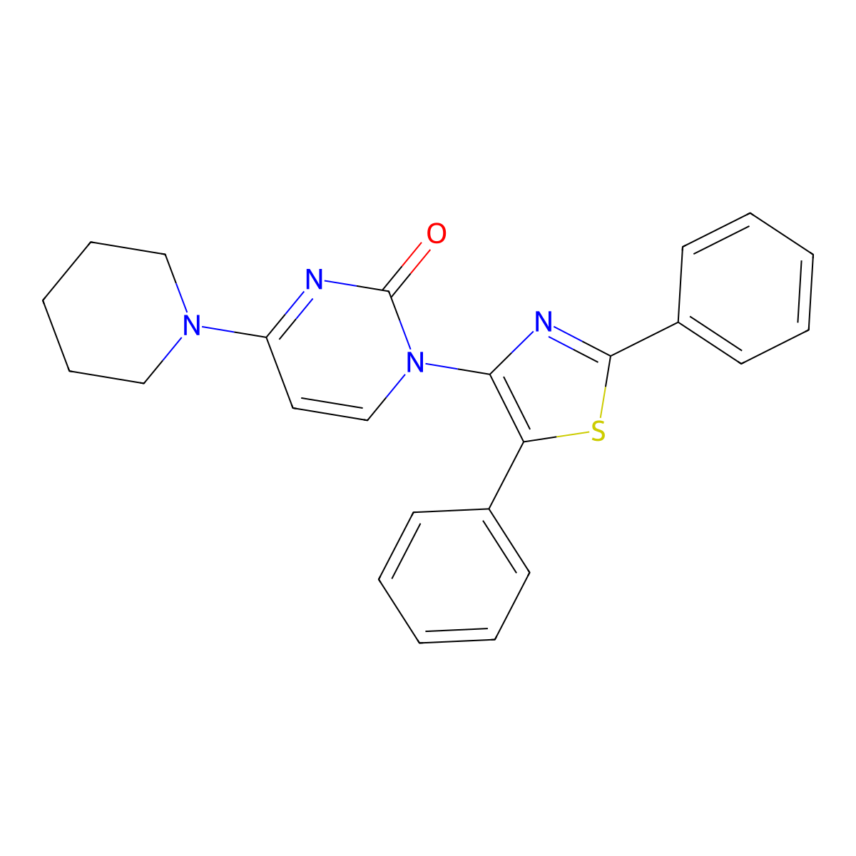 1-(2,5-Diphenyl-1,3-thiazol-4-yl)-4-piperidin-1-ylpyrimidin-2-one molecular structure, CAS 4266-08-4