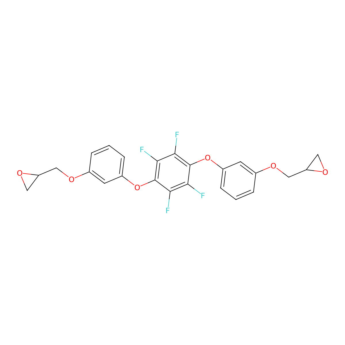 2,2'-[(2,3,5,6-Tetrafluoro-1,4-phenylene)bis(oxy-3,1-phenyleneoxymethylene)]dioxirane molecular structure, CAS 4267-90-7