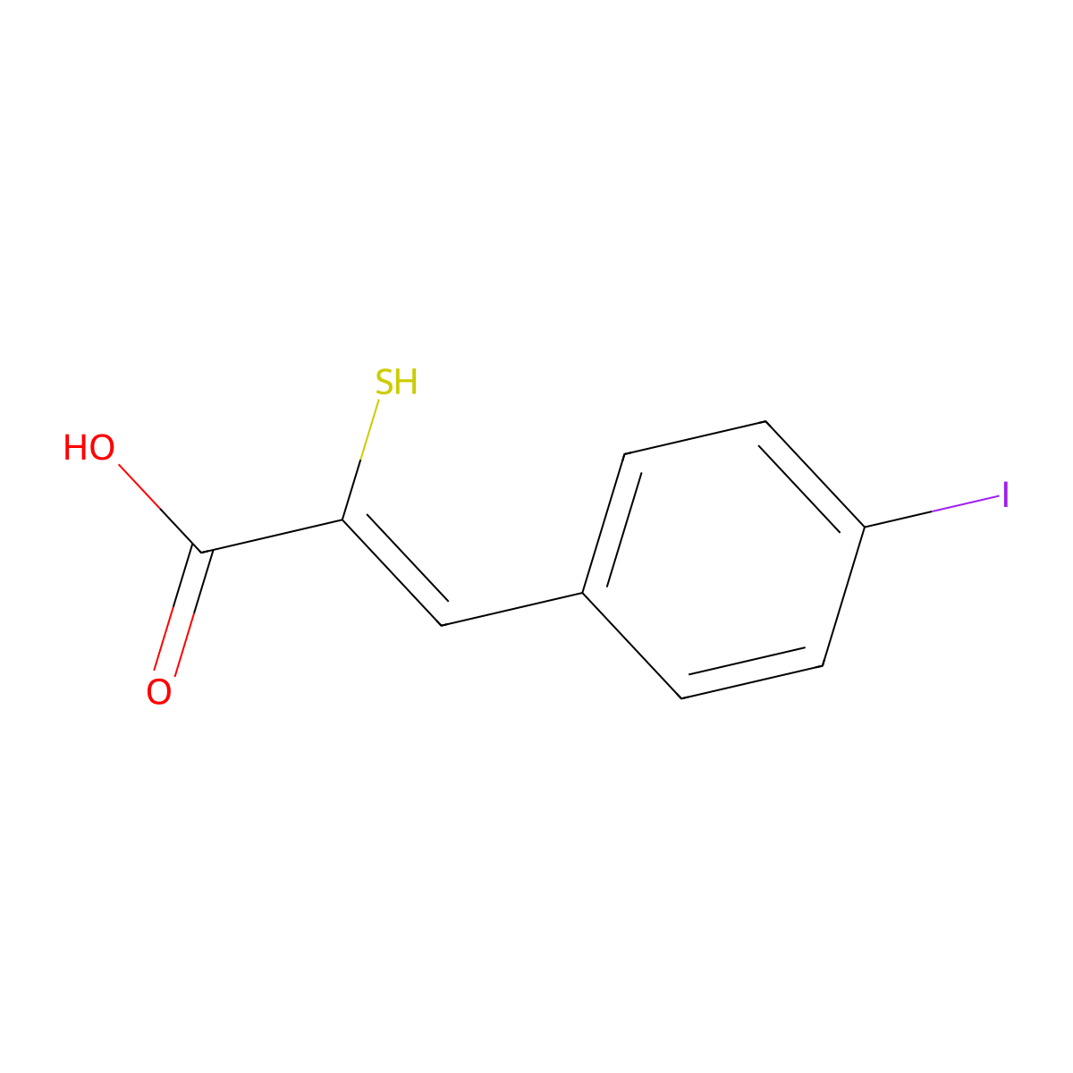 3-(4-Iodophenyl)-2-mercapto-2-propenoic acid molecular structure, CAS 426821-41-2