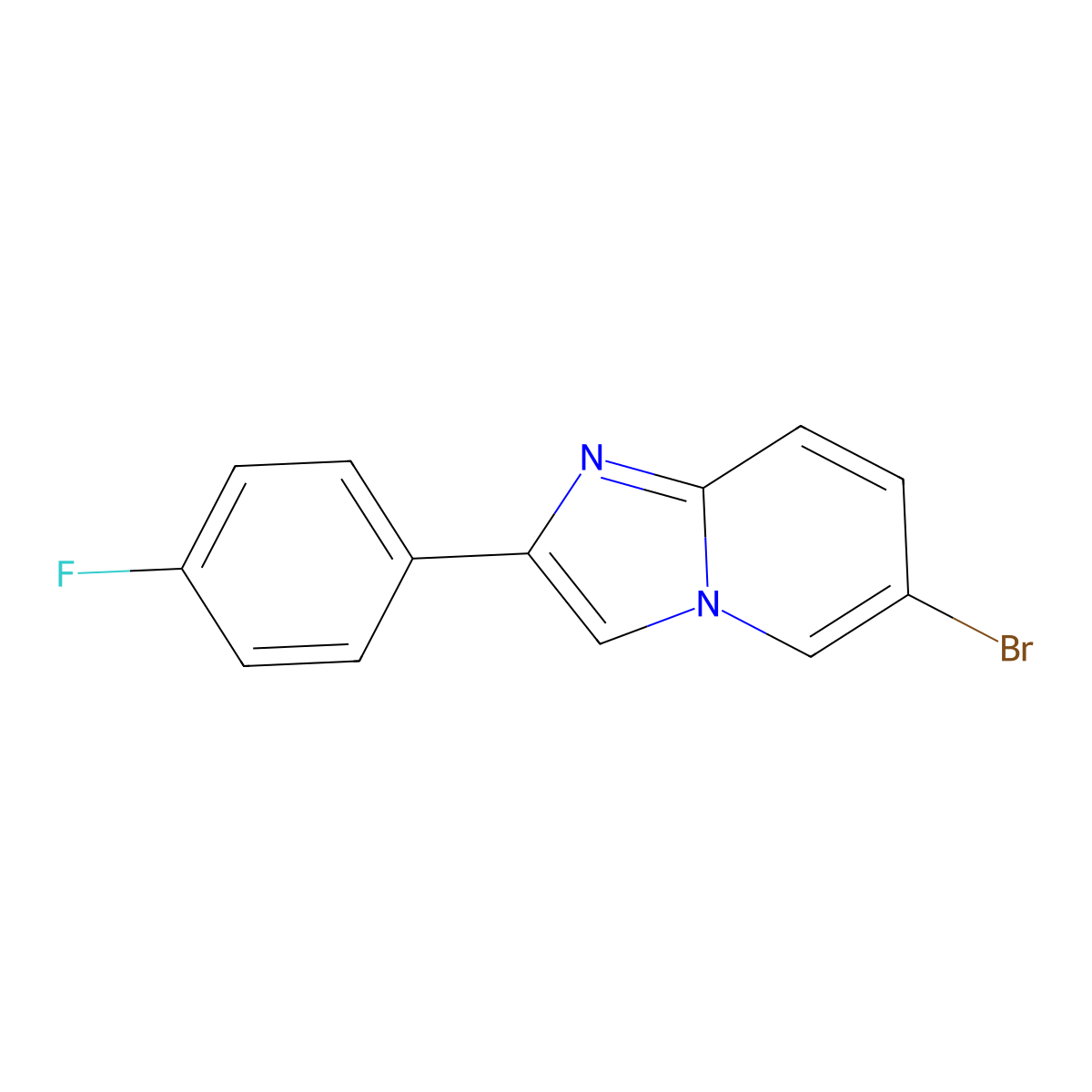 6-Bromo-2-(4-fluorophenyl)imidazo[1,2-a]pyridine molecular structure, CAS 426825-66-3