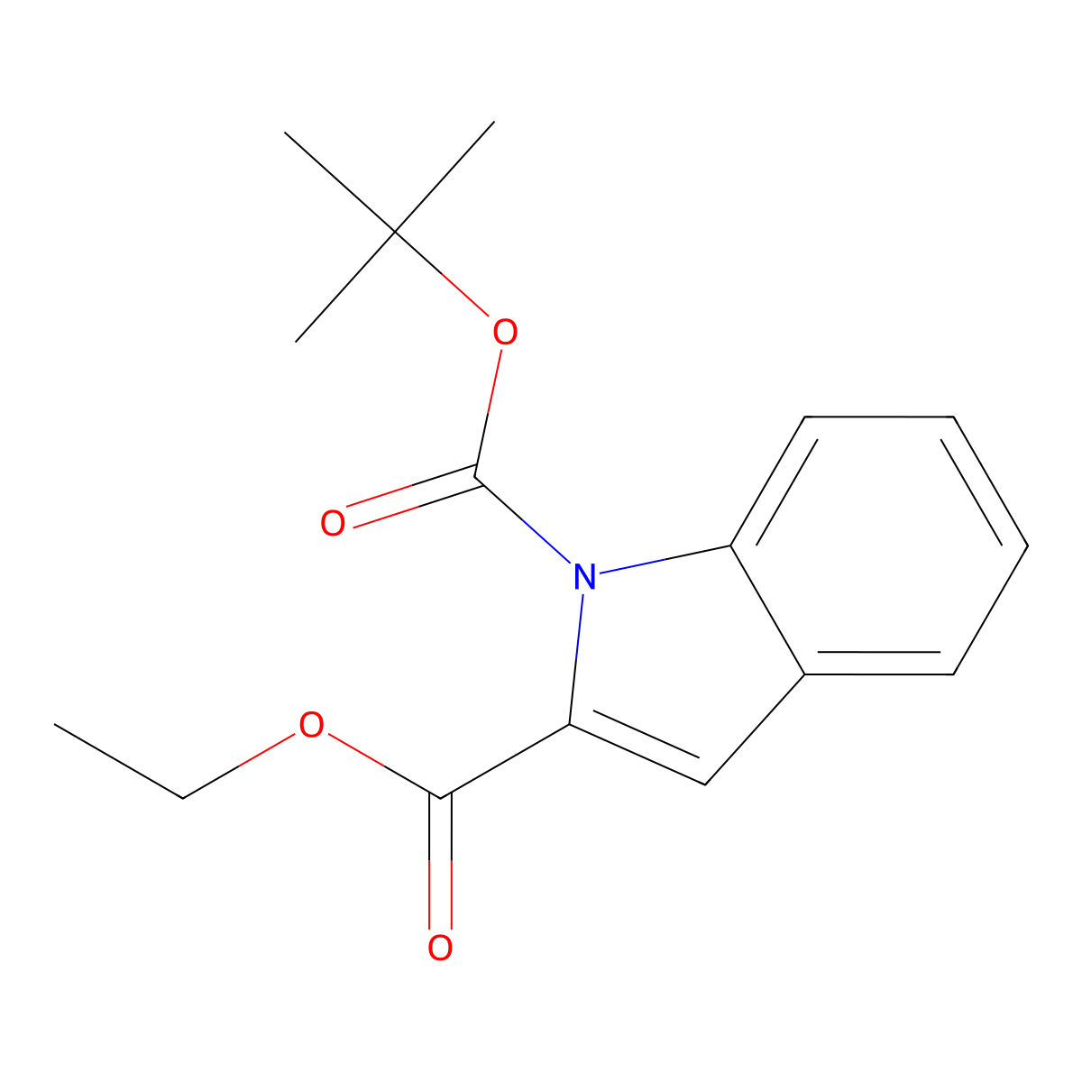 1-tert-Butyl 2-ethyl 1H-indole-1,2-dicarboxylate molecular structure, CAS 426826-79-1
