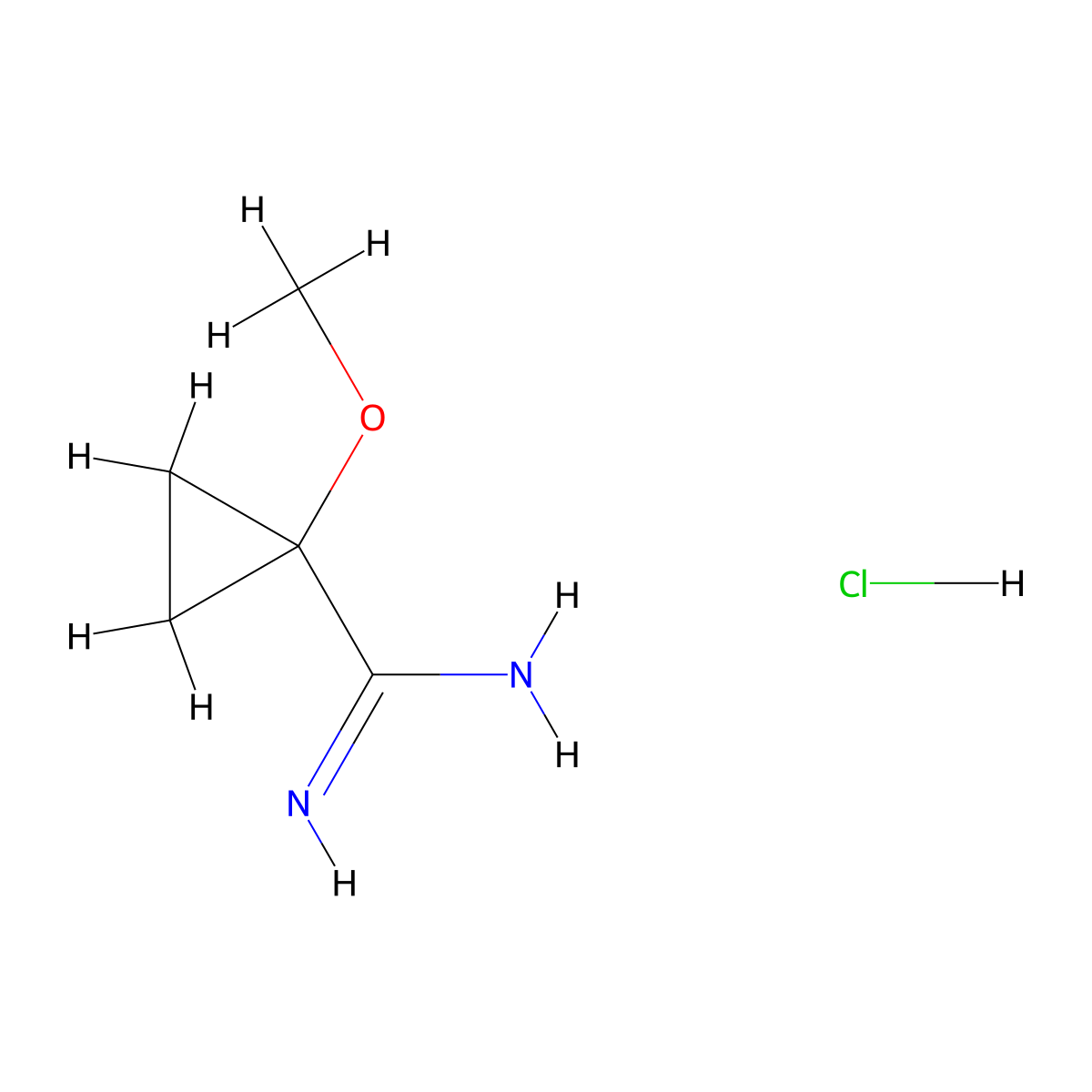 Cyclopropanecarboximidamide, 1-methoxy-, hydrochloride (1:1) molecular structure, CAS 426828-35-5