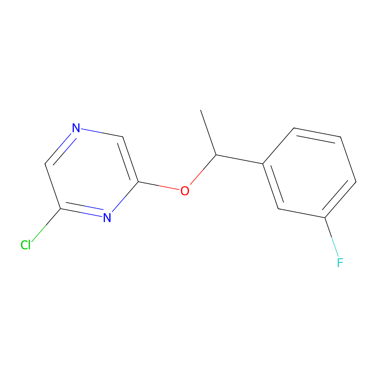 2-Chloro-6-(1-(3-fluorophenyl)ethoxy)pyrazine molecular structure, CAS 426829-21-2