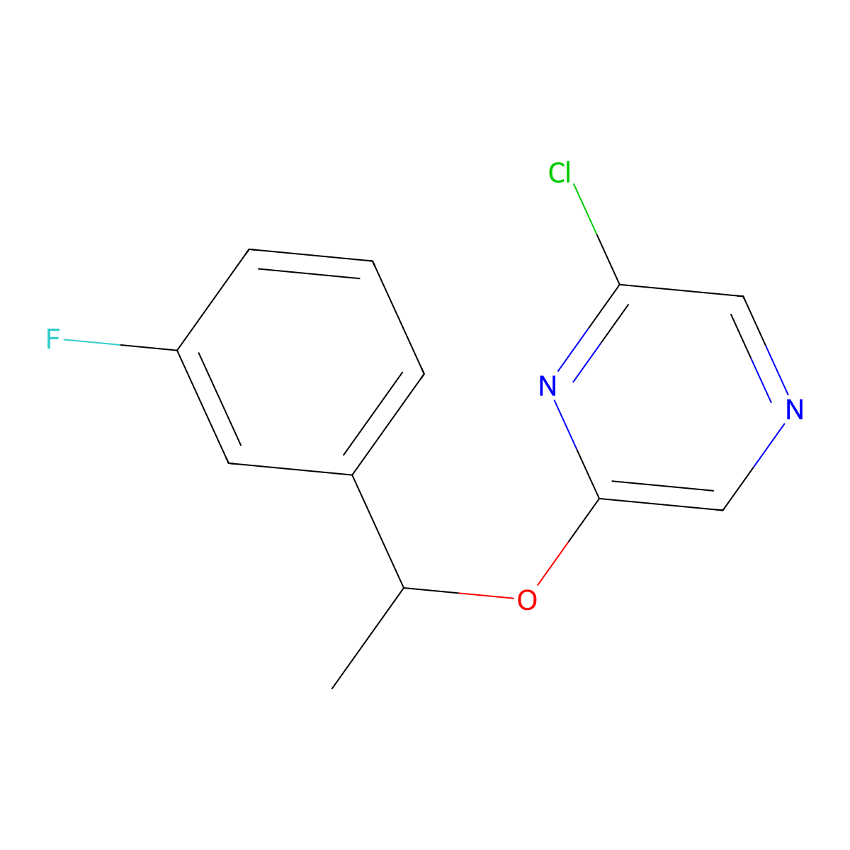 2-Chloro-6-(1-(3-fluorophenyl)ethoxy)pyrazine molecular structure, CAS 426829-21-2