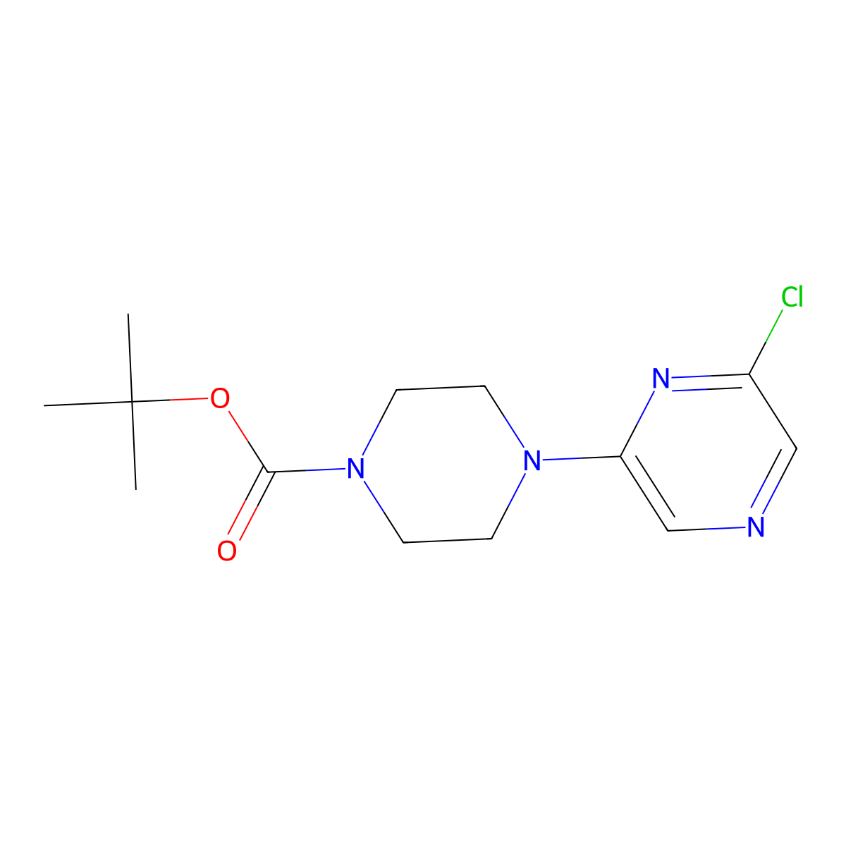 Tert-butyl 4-(6-chloropyrazin-2-YL)piperazine-1-carboxylate molecular structure, CAS 426829-52-9