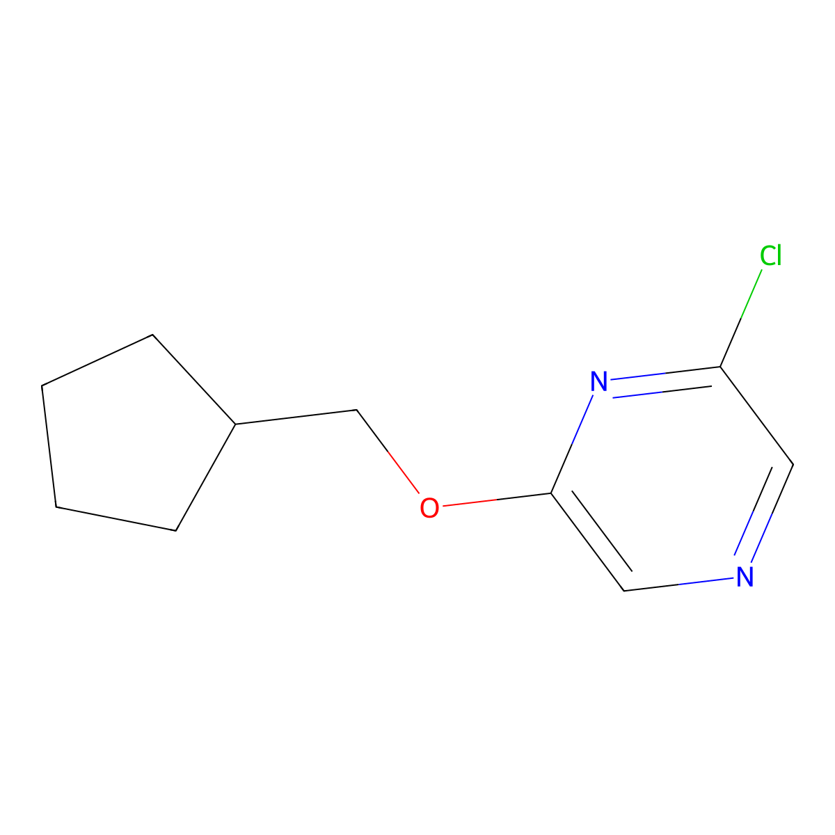 2-Chloro-6-(cyclopentylmethoxy)pyrazine molecular structure, CAS 426829-74-5