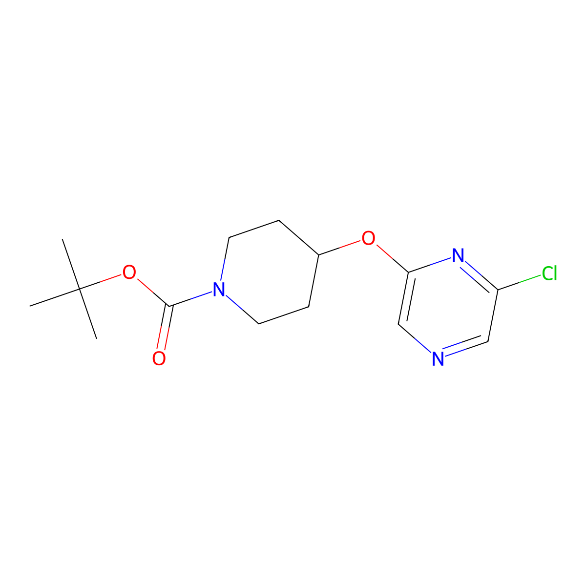 tert-Butyl 4-((6-chloropyrazin-2-yl)oxy)piperidine-1-carboxylate molecular structure, CAS 426830-18-4