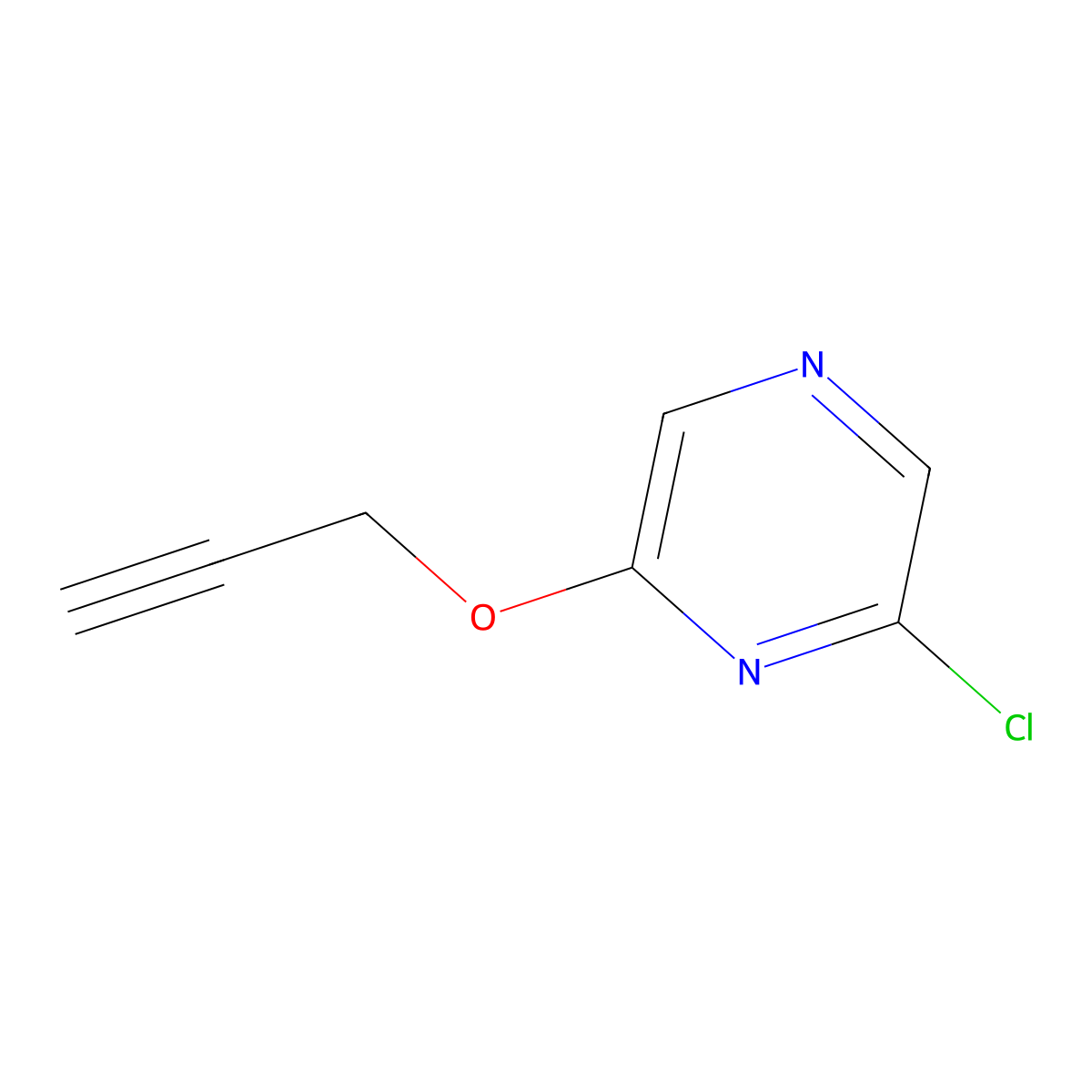 2-Chloro-6-(prop-2-yn-1-yloxy)pyrazine molecular structure, CAS 426832-47-5