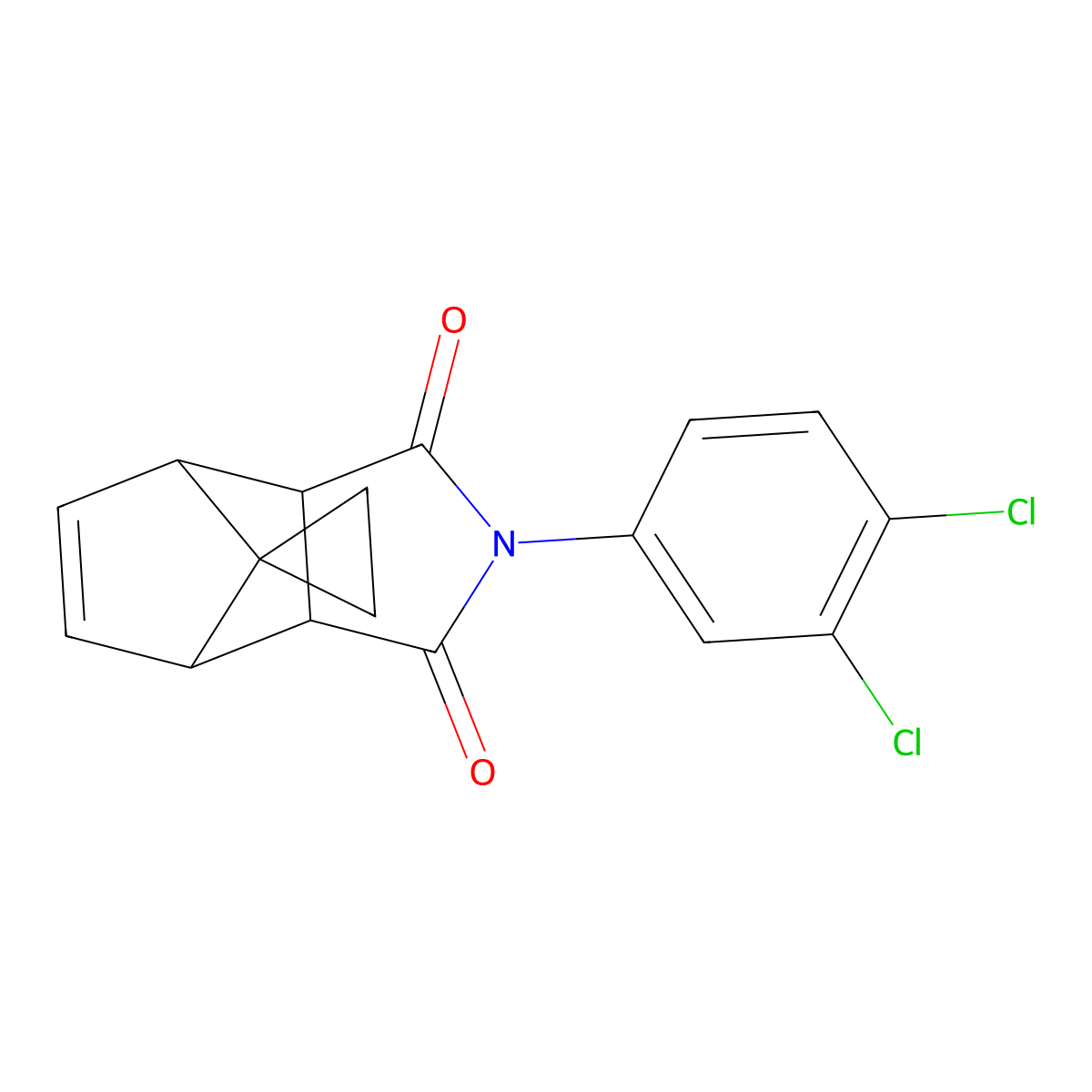 2-(3,4-dichlorophenyl)-3a,4,7,7a-tetrahydro-1H-spiro[2-aza-4,7-methanoisoindole-8,1'-cyclopropane]-1,3(2H)-dione molecular structure, CAS 426837-20-9
