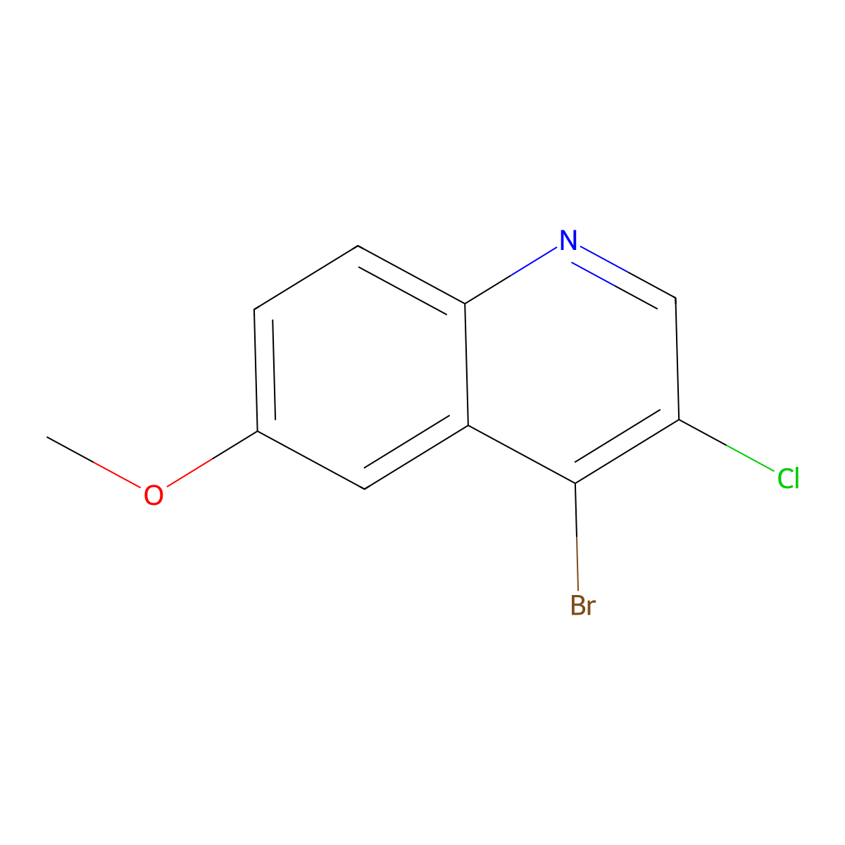 4-Bromo-3-chloro-6-methoxyquinoline molecular structure, CAS 426842-71-9