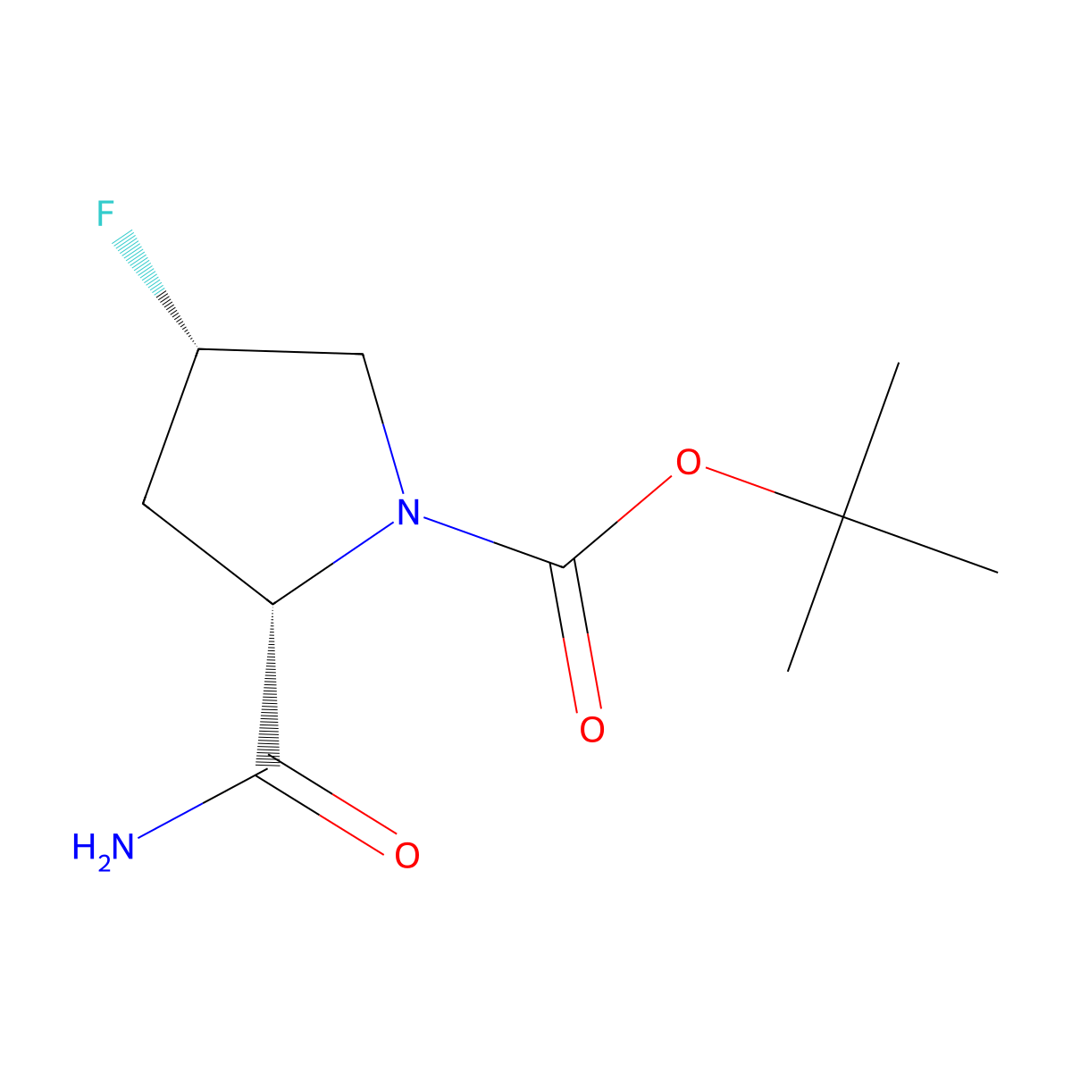 (2S,4S)-tert-butyl 2-carbamoyl-4-fluoropyrrolidine-1-carboxylate molecular structure, CAS 426844-22-6