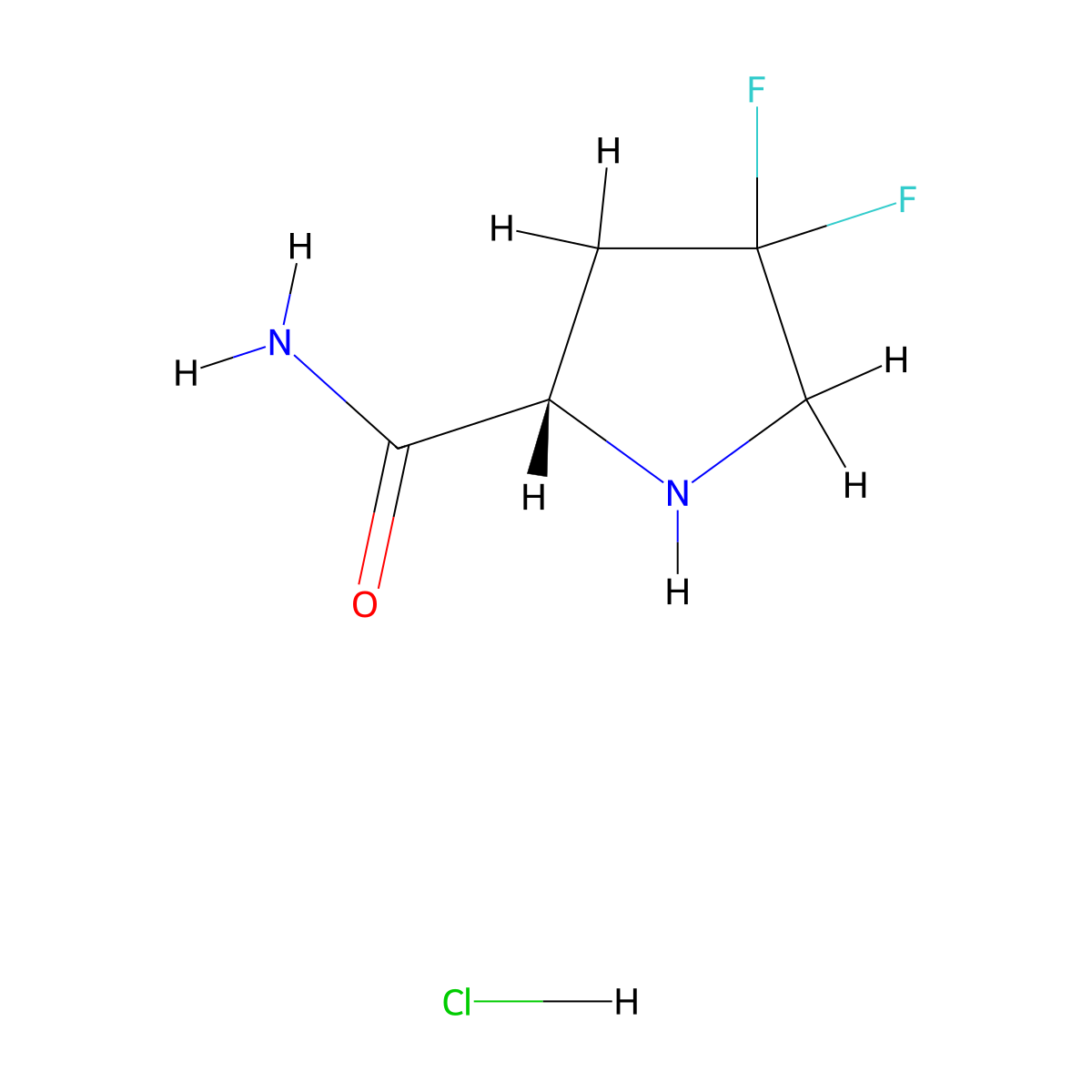 4,4-Difluoro-L-prolinamide hydrochloride molecular structure, CAS 426844-51-1