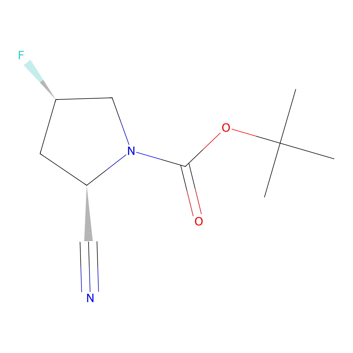 tert-Butyl (2S,4S)-2-cyano-4-fluoropyrrolidine-1-carboxylate molecular structure, CAS 426844-76-0