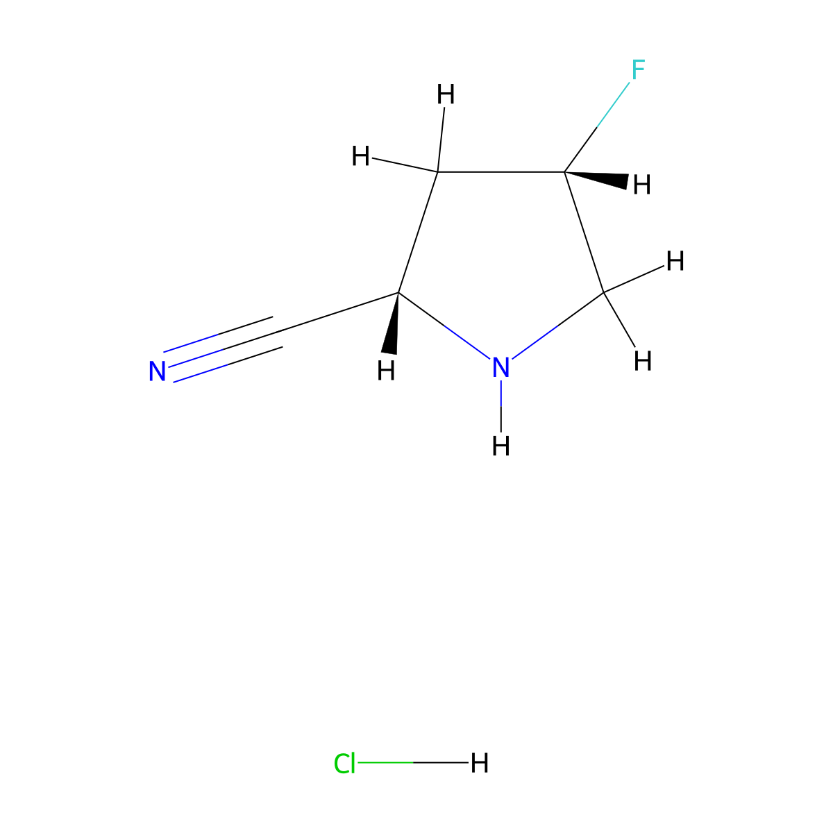 (2S,4S)-4-Fluoropyrrolidine-2-carbonitrile Hydrochloride molecular structure, CAS 426844-77-1