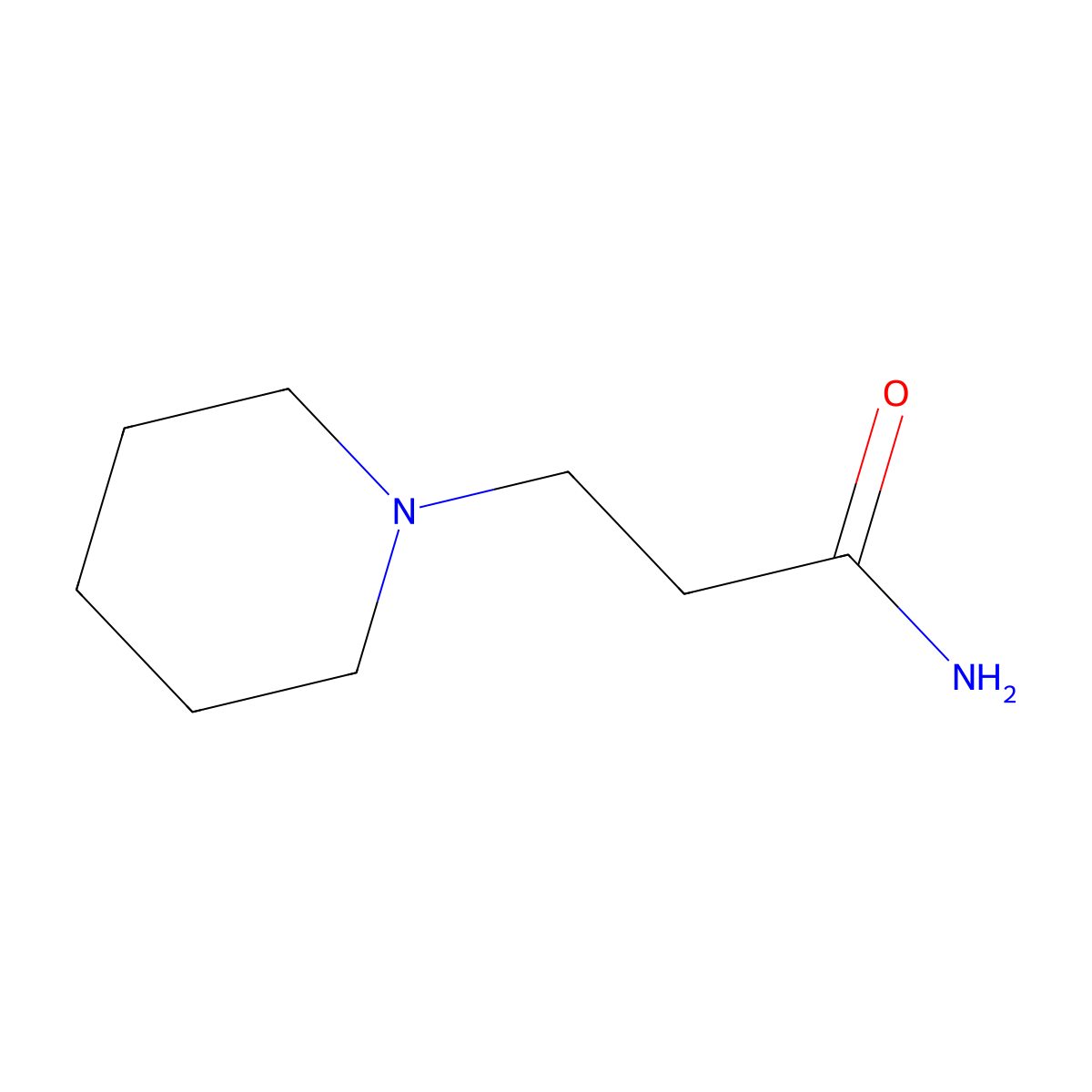 3-(Piperidin-1-yl)propanamide molecular structure, CAS 4269-30-1