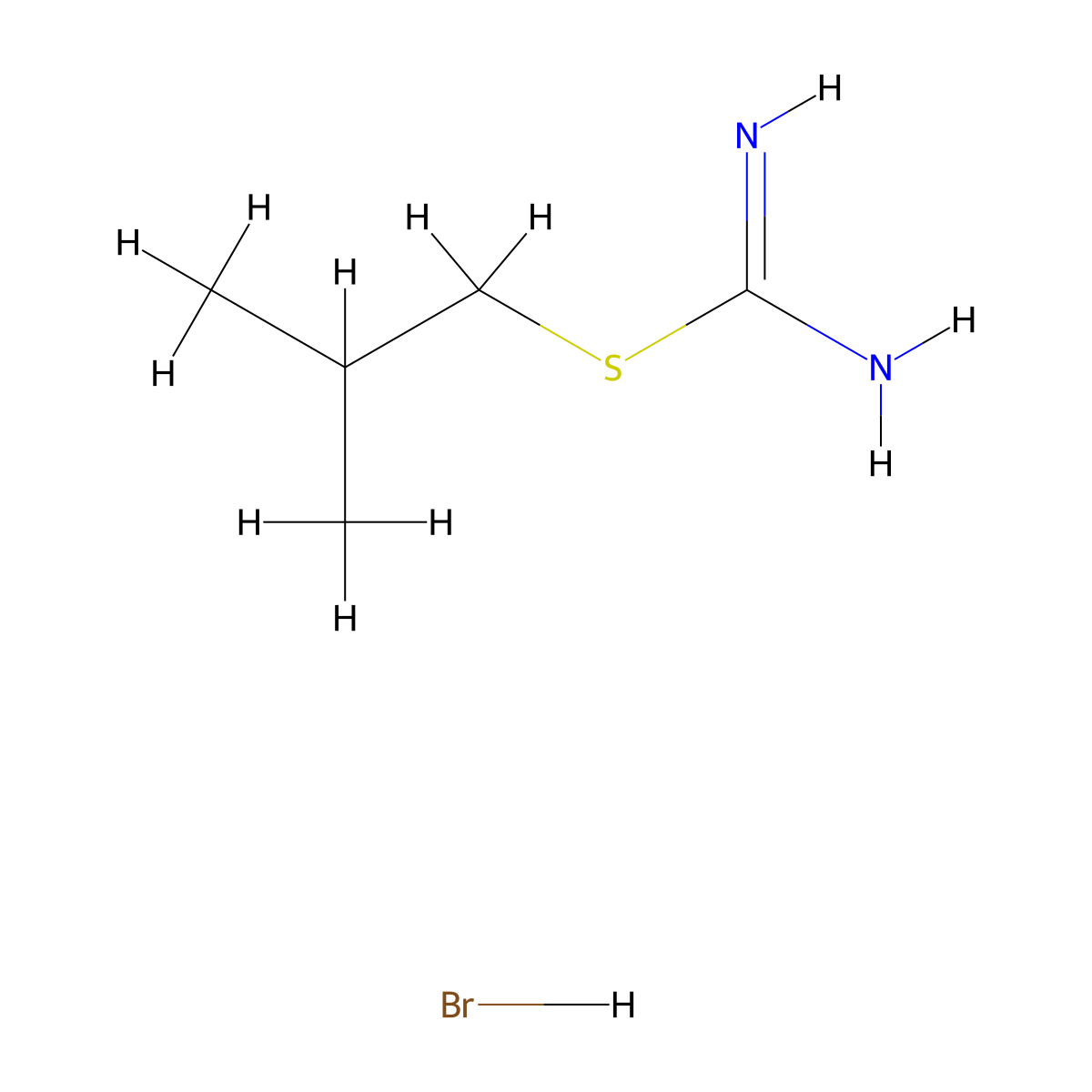 [(2-Methylpropyl)sulfanyl]methanimidamide hydrobromide molecular structure, CAS 4269-99-2