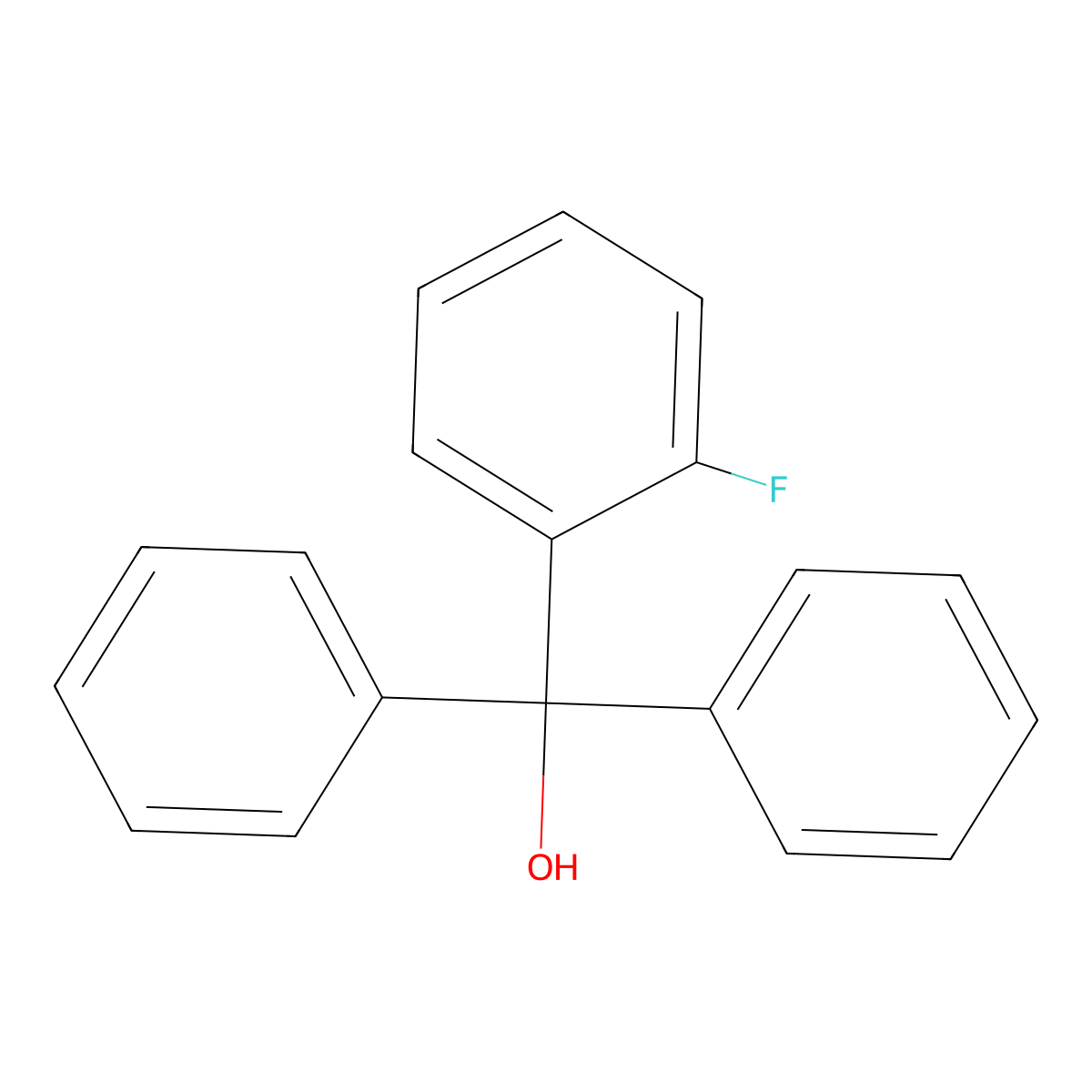 2-Fluorotriphenylmethanol molecular structure, CAS 427-24-7
