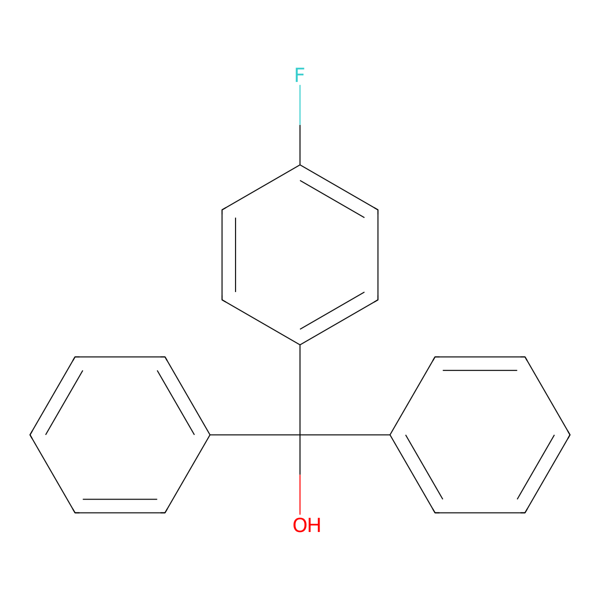 (4-Fluorophenyl)(diphenyl)methanol molecular structure, CAS 427-39-4