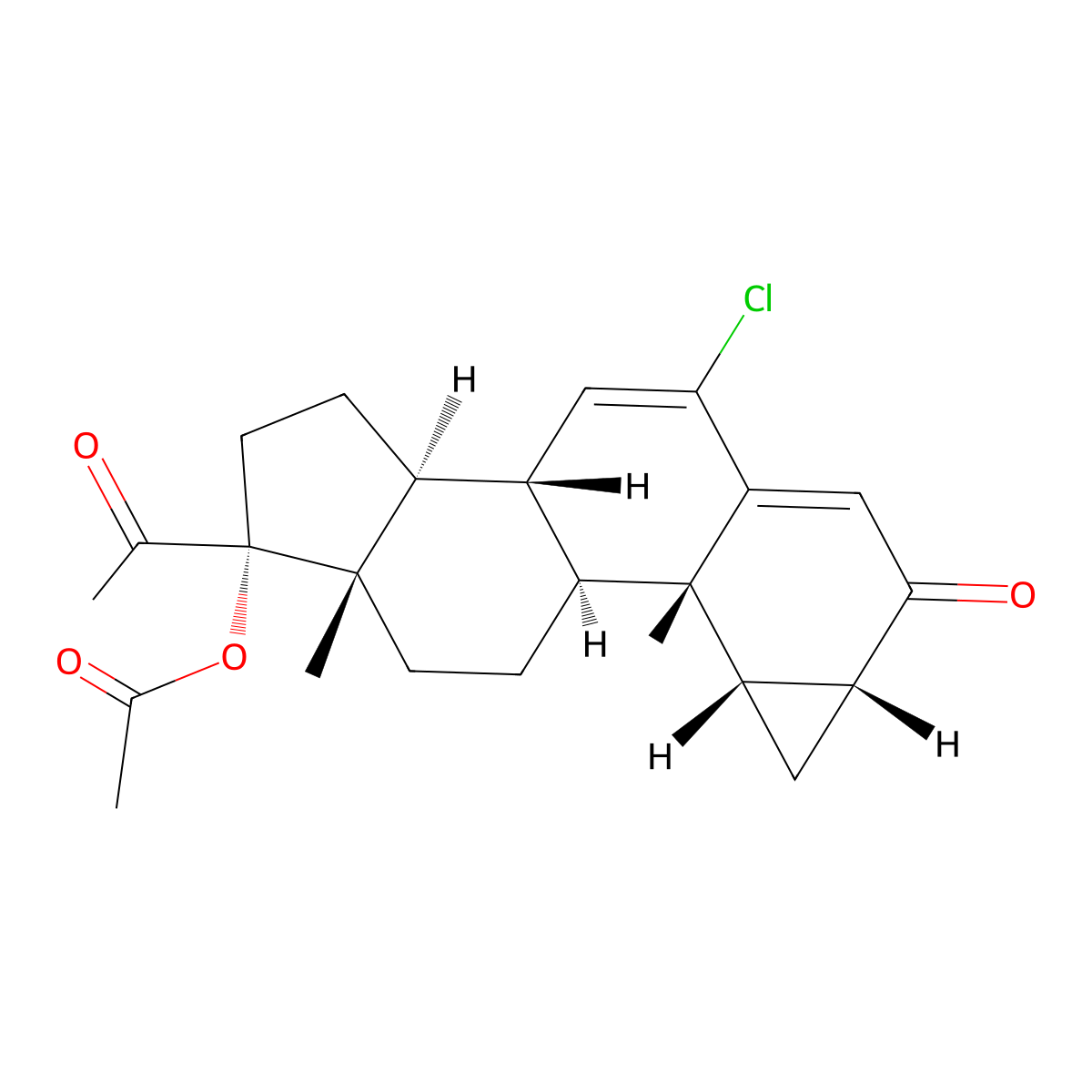 Cyproterone Acetate molecular structure, CAS 427-51-0