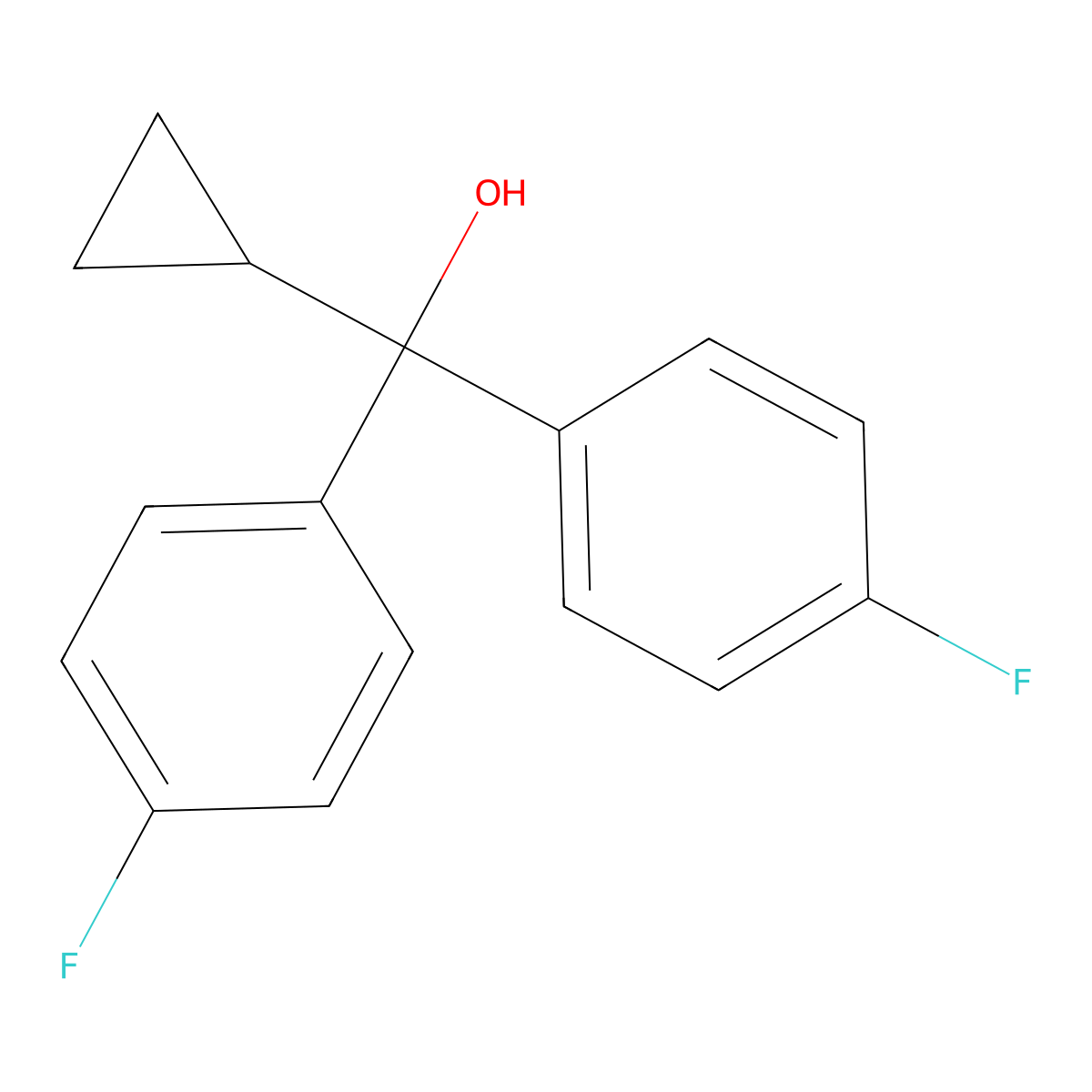 4-Fluoro-alpha-cyclopropyl-alpha-(4-fluorophenyl)-benzylic alcohol molecular structure, CAS 427-53-2