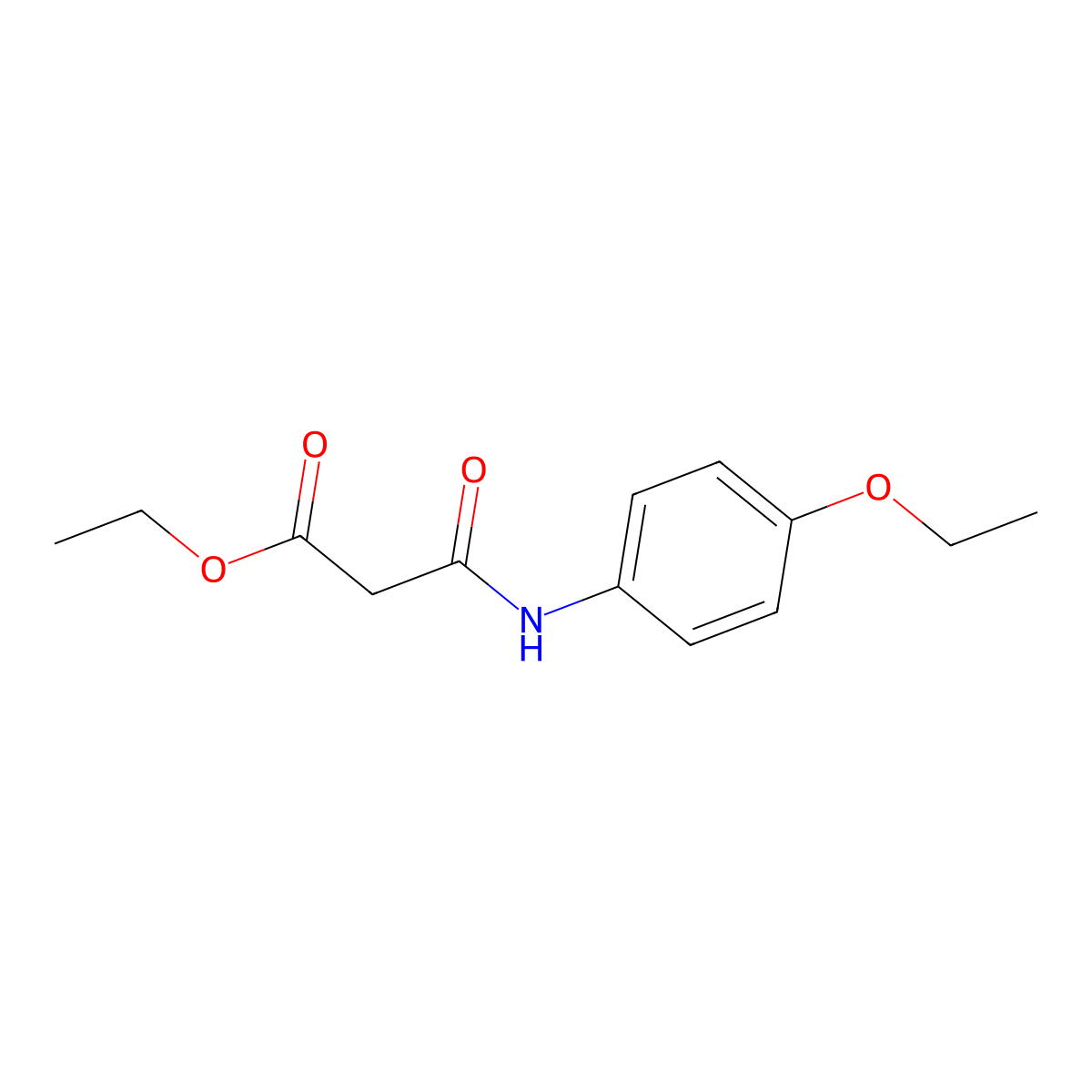 Ethyl 3-[(4-ethoxyphenyl)amino]-3-oxopropanoate molecular structure, CAS 4270-39-7