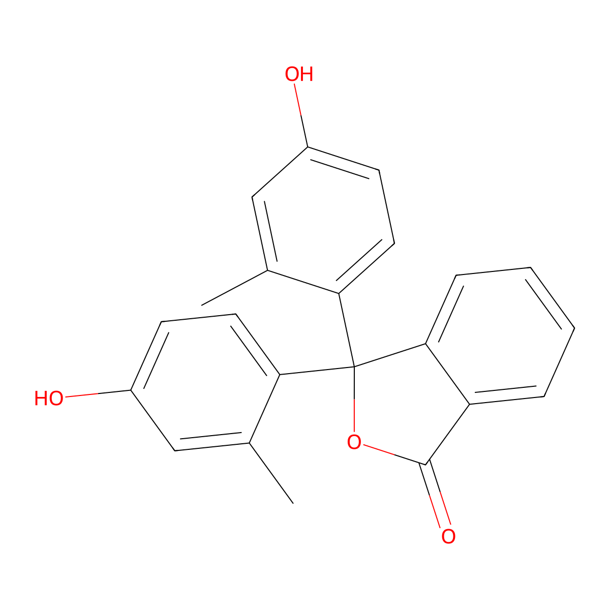 3,3-Bis(4-hydroxy-2-methylphenyl)-1-isobenzofuranone molecular structure, CAS 4270-78-4