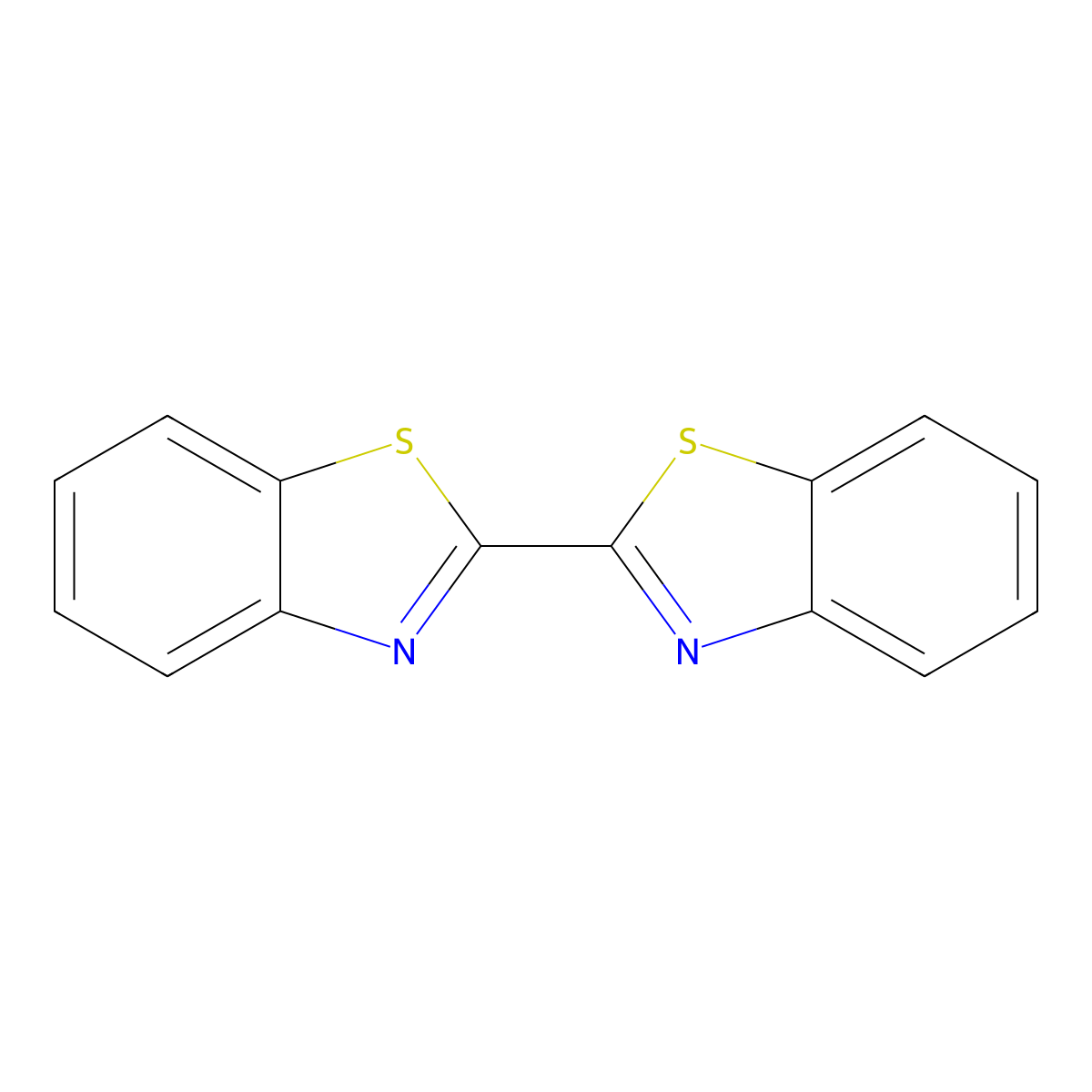 2,2'-Bibenzothiazole molecular structure, CAS 4271-09-4