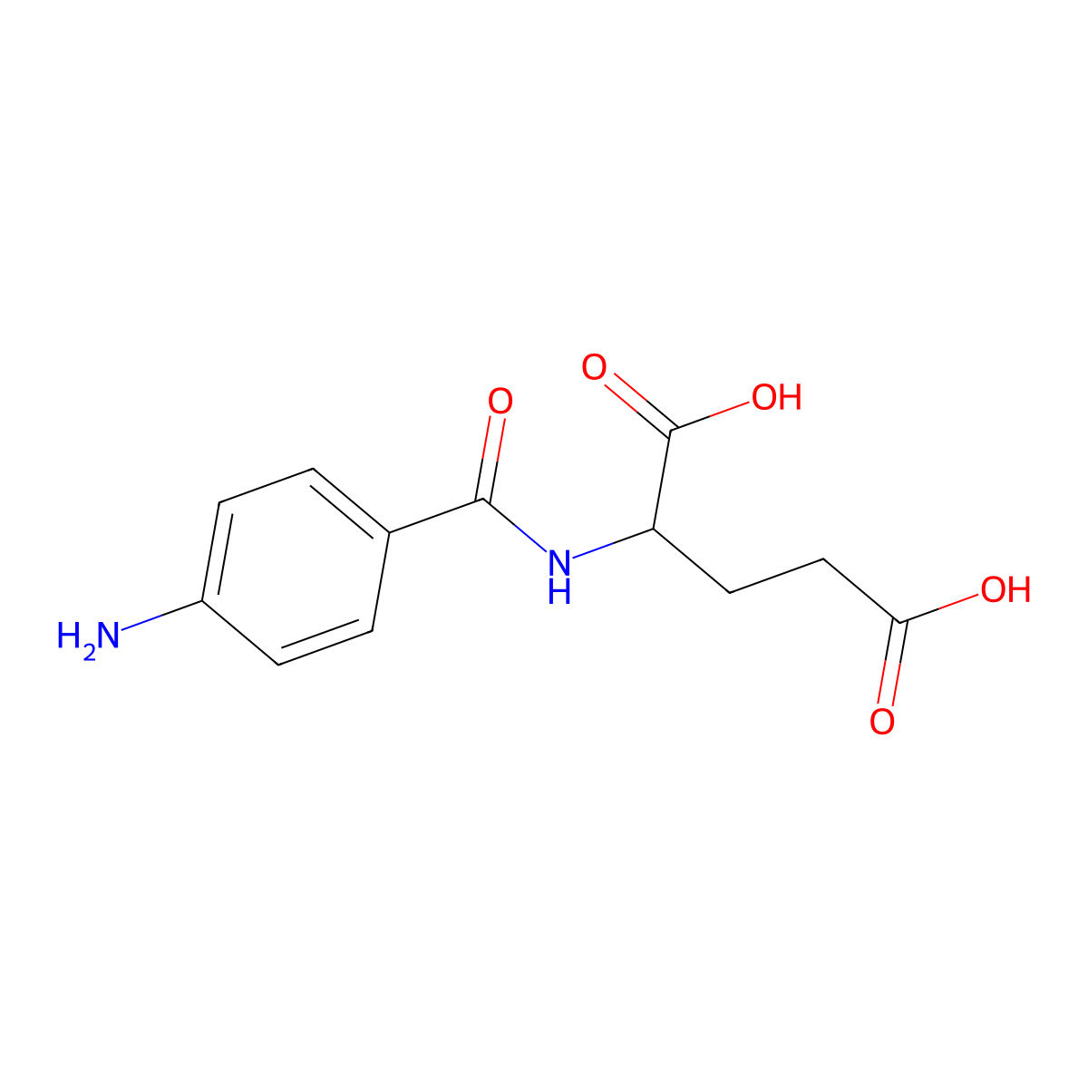 N-(4-Aminobenzoyl)-L-glutamic acid molecular structure, CAS 4271-30-1