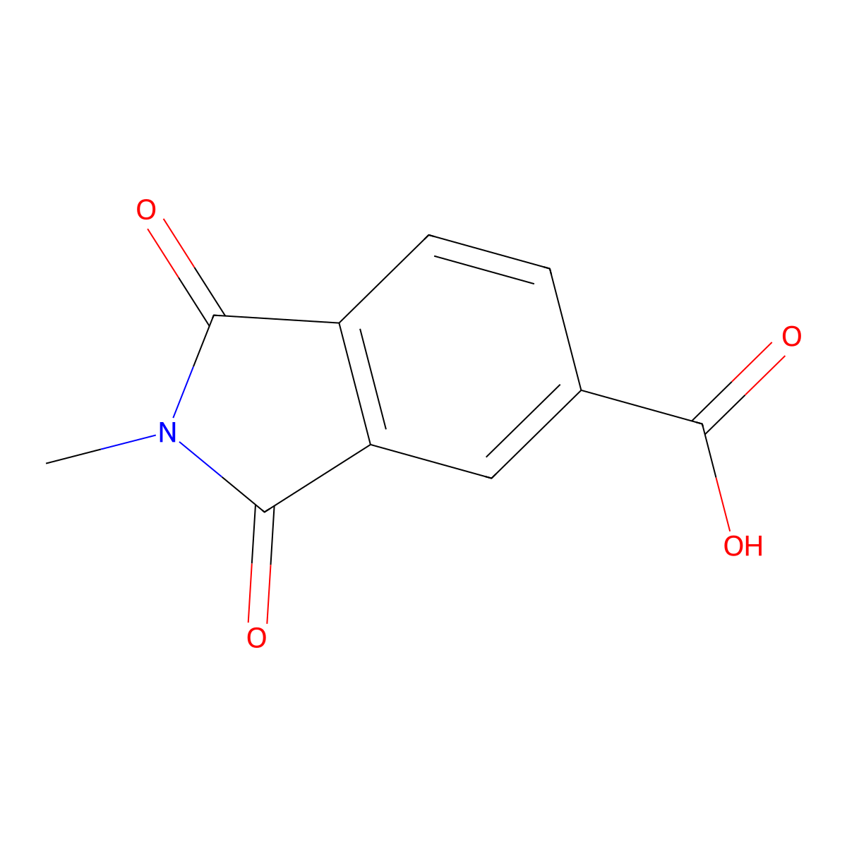 2-Methyl-1,3-dioxoisoindoline-5-carboxylic acid molecular structure, CAS 42710-39-4
