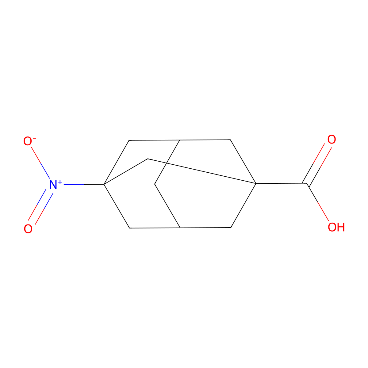 3-Nitrotricyclo(3.3.1.13,7)decane-1-carboxylic acid molecular structure, CAS 42711-76-2