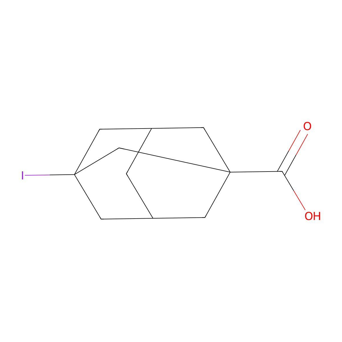 3-Iodotricyclo(3.3.1.13,7)decane-1-carboxylic acid molecular structure, CAS 42711-77-3