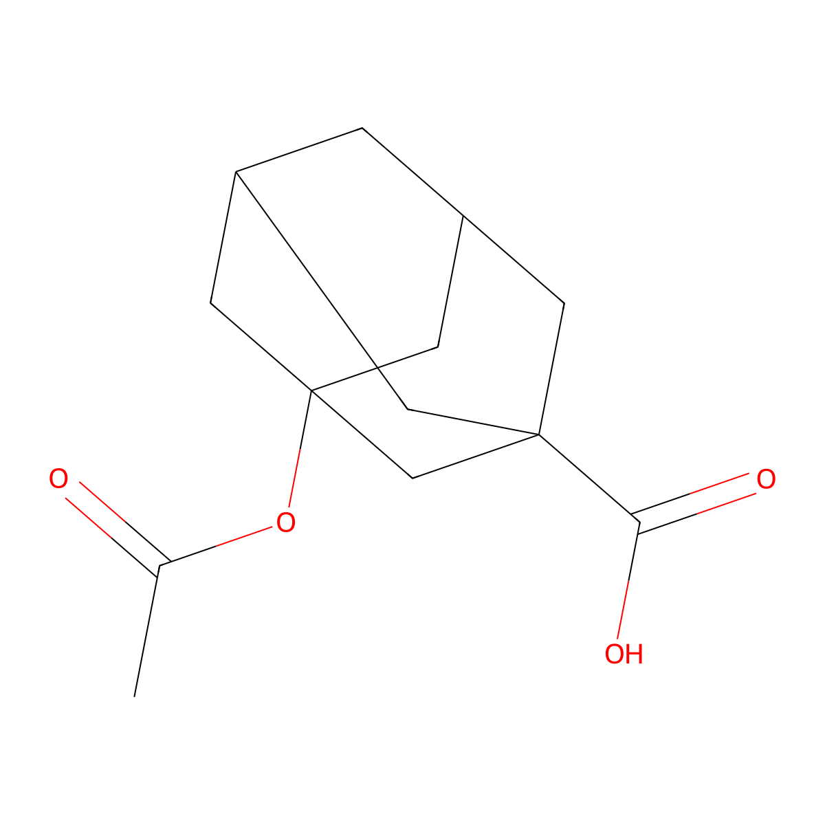 3-(Acetyloxy)-1-adamantanecarboxylic acid molecular structure, CAS 42711-78-4