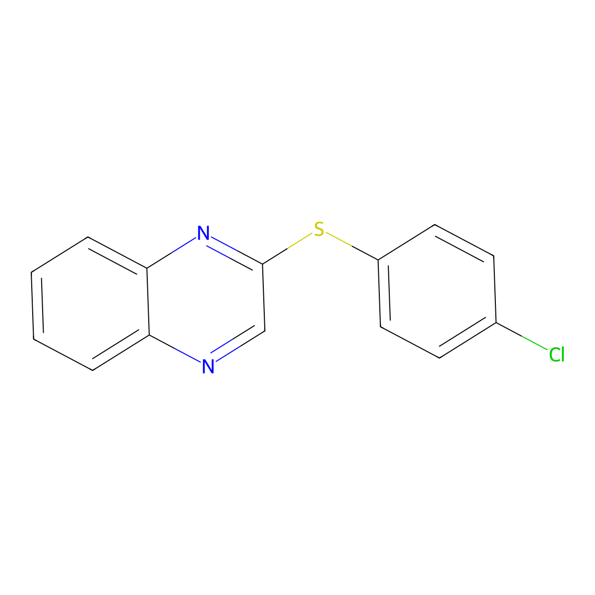 2-[(4-Chlorophenyl)sulfanyl]quinoxaline molecular structure, CAS 42713-64-4