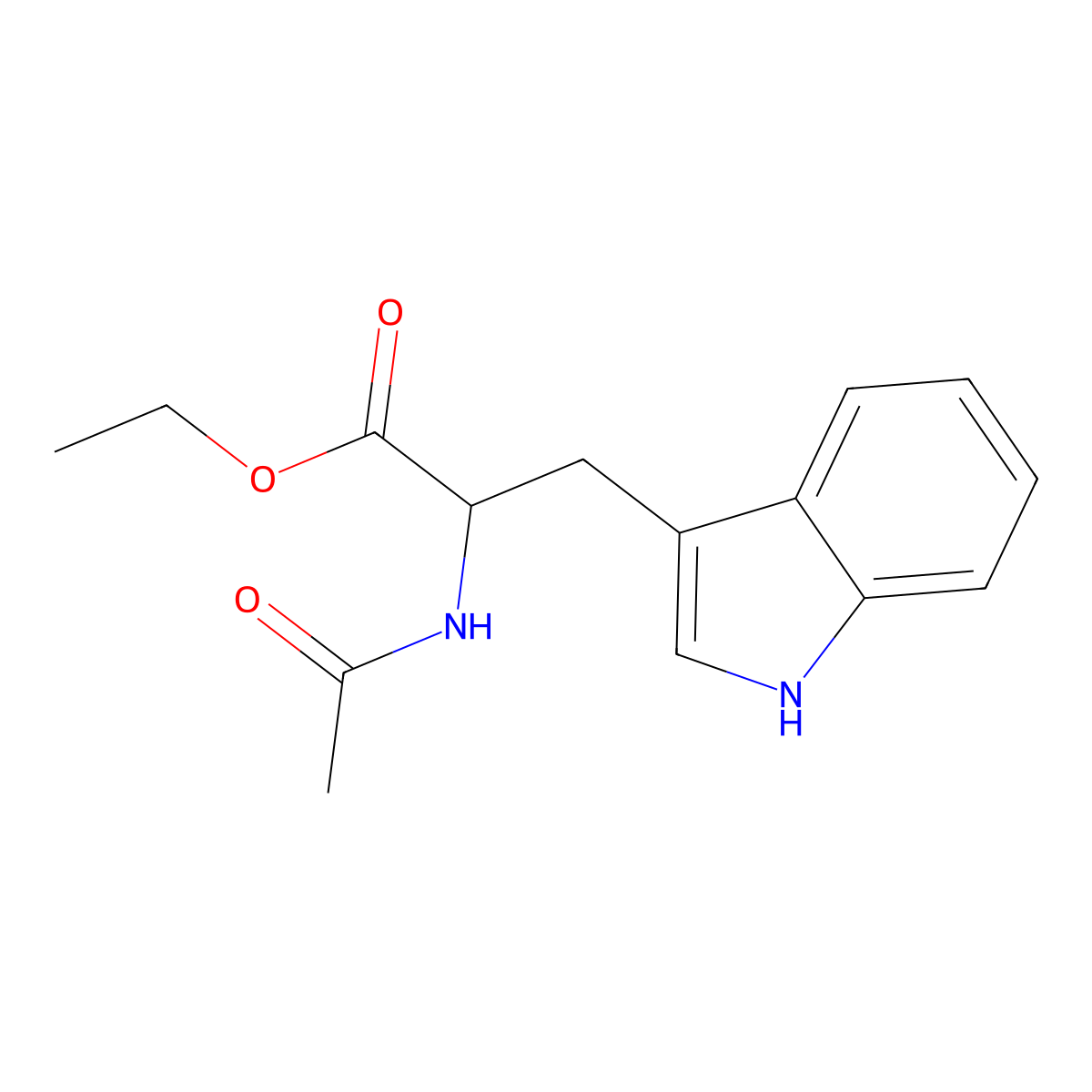 Acetyl-L-tryptophan ethyl ester molecular structure, CAS 42717-06-6