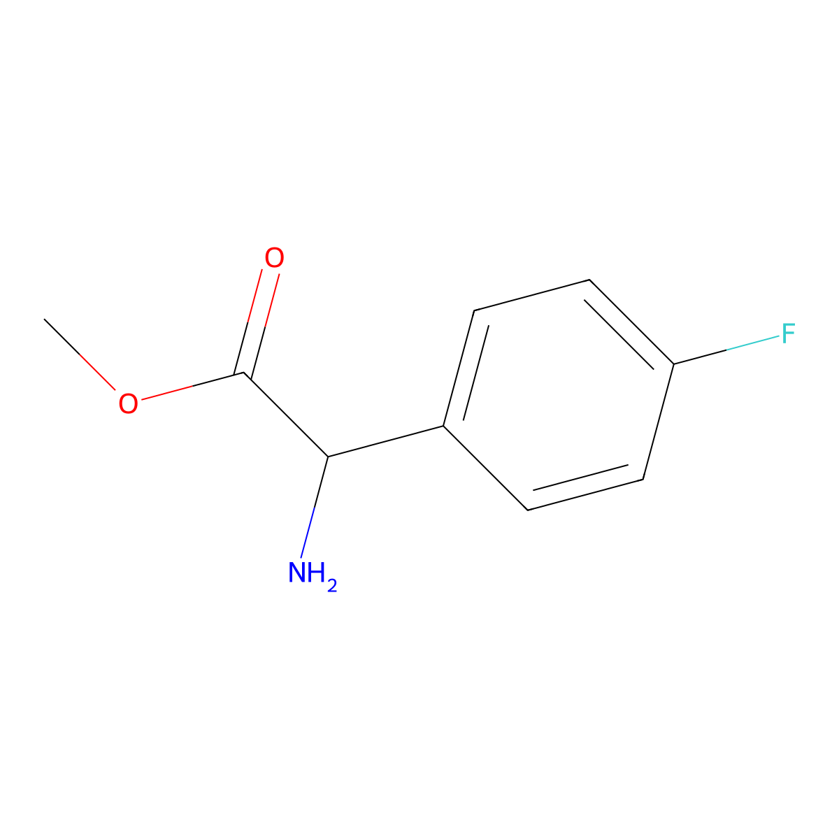 Methyl 2-amino-2-(4-fluorophenyl)acetate molecular structure, CAS 42718-13-8